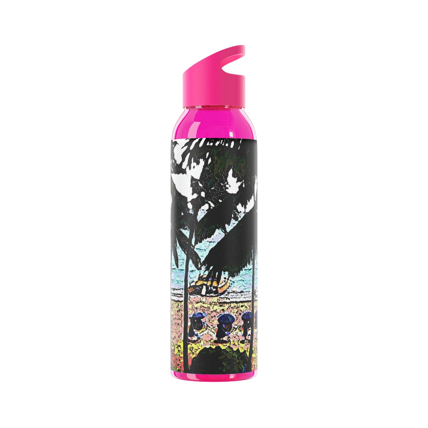 Sky Water Bottle ... "A Beautiful Beach Amongst The Palms" ... The Outrigger Waikiki, Honolulu, Oahu ... Original Works ...