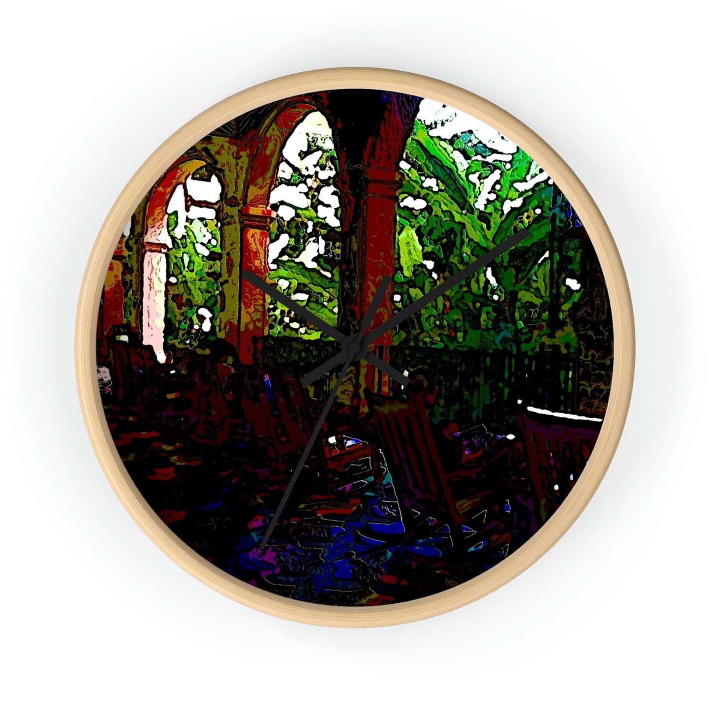 Wall clock ... Lanai & Rocking Chairs At: 'The Pink Palace' ... The Royal Hawai'ian ... Honolulu, HI ... '27Oct2014' ... Original Works ...