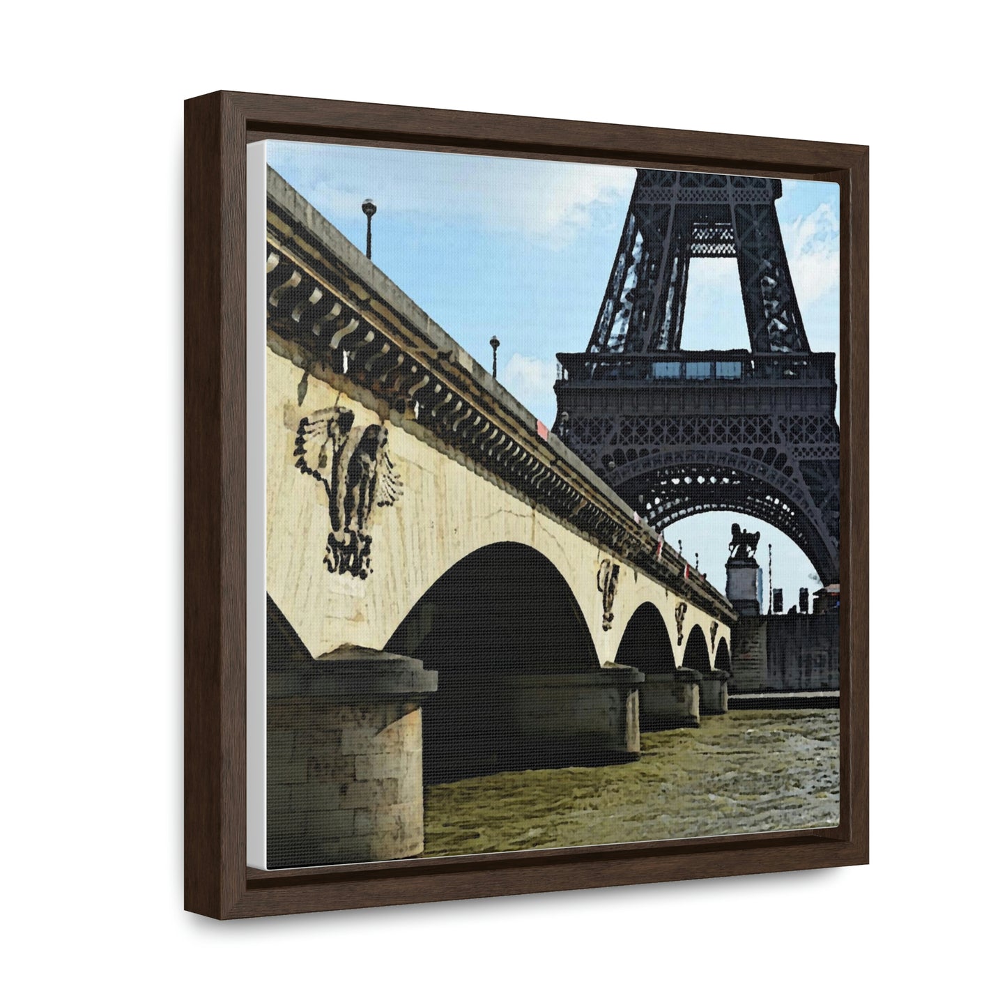 Gallery Canvas Wraps, Square Frame ...  Le Tour D'Eiffel ..."Along The Water" ... Barbara Joan Bonnell-Holt ... Le Voyage De Paris: 1972 ... Original Works ...