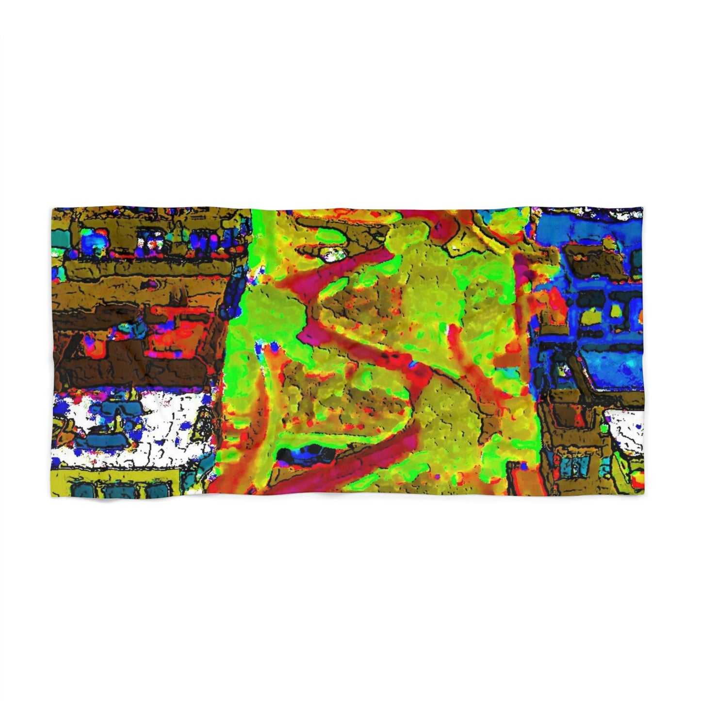 Beach Towel ... A Crazy Street ... 'Eight Winding Curve-Switchbacks' ... "Lombard Street, San Francisco, CA' ... Family Archives: 1970's ... Original Works ...