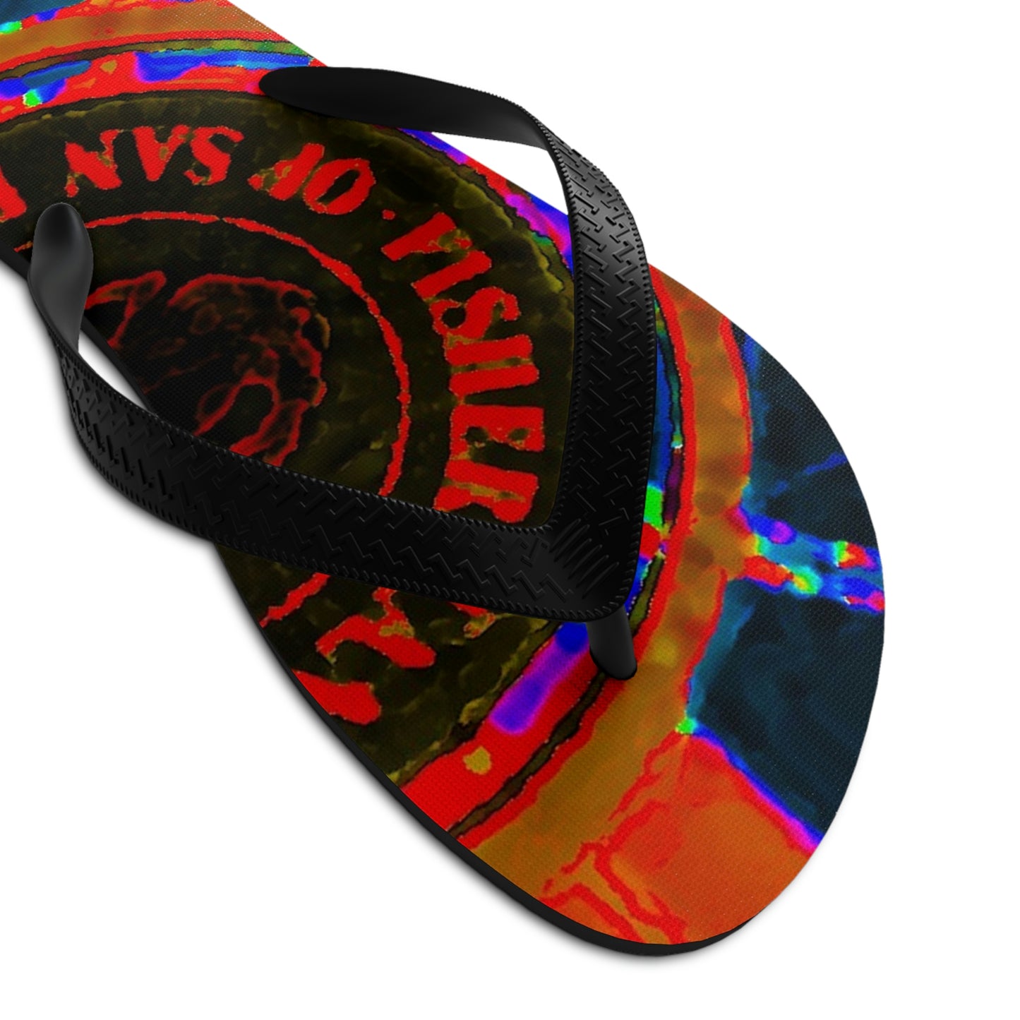 Unisex Flip-Flops ... "No.9 Fishermen's Grotto - Fishermen's Wharf, SF, California" ... Family Archives: 1970's ... Original Works ...