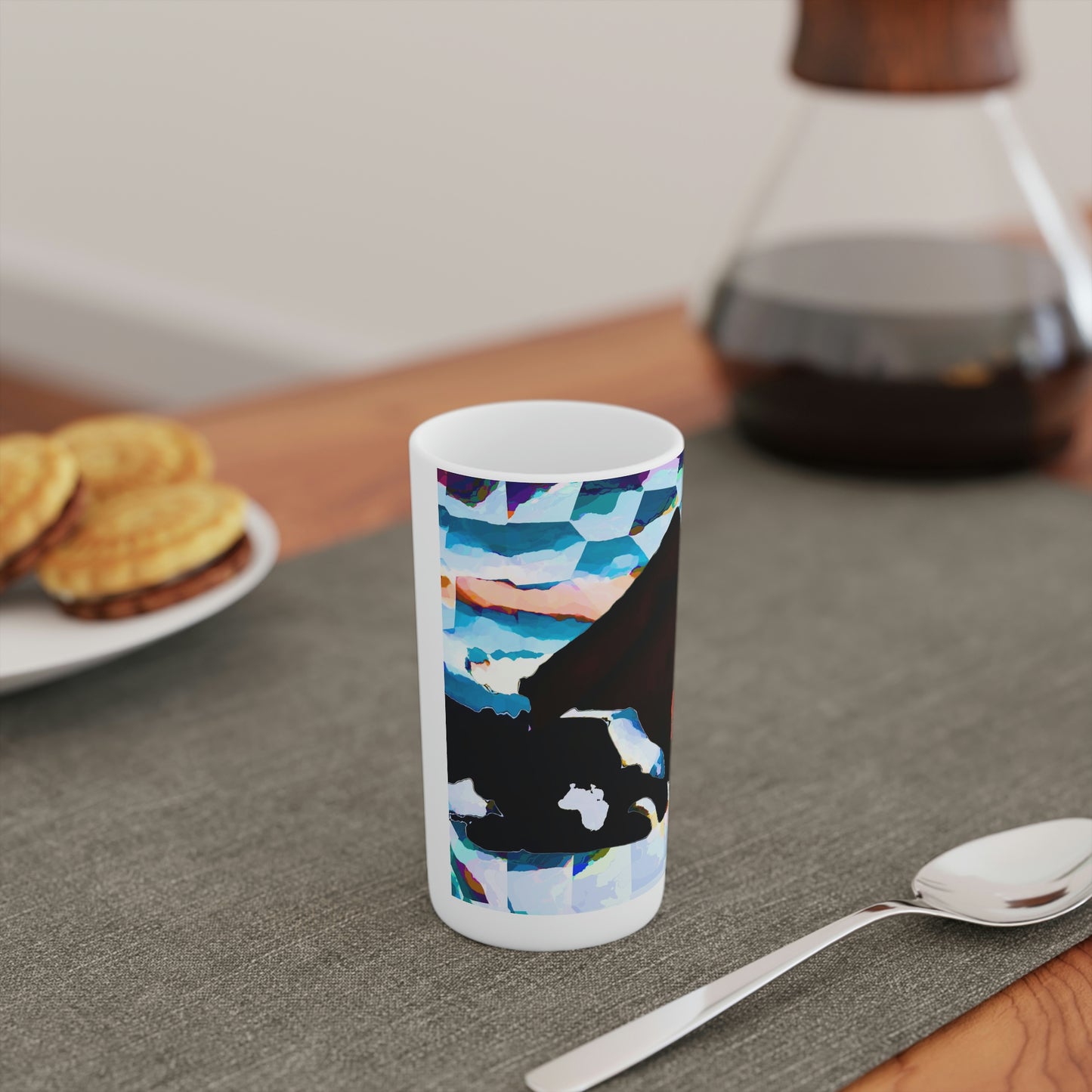 Conical Coffee Mugs (3oz, 8oz, 12oz) ... After An Intense Snow Storm ... 'Digging Out' ... A Vehicle & Cabin "In The Mountains" ... March 2023 ... Original Works ...