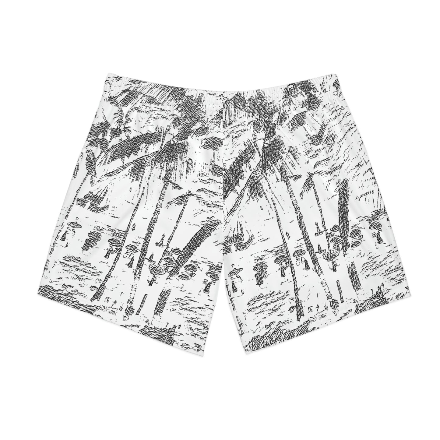 Men's Elastic Beach Shorts (AOP) ... "The Royal Hawai'ian: Waikiki Beach_Beach" ... Honolulu, HI ... October 2014 (Halloween) ... Original Works ...