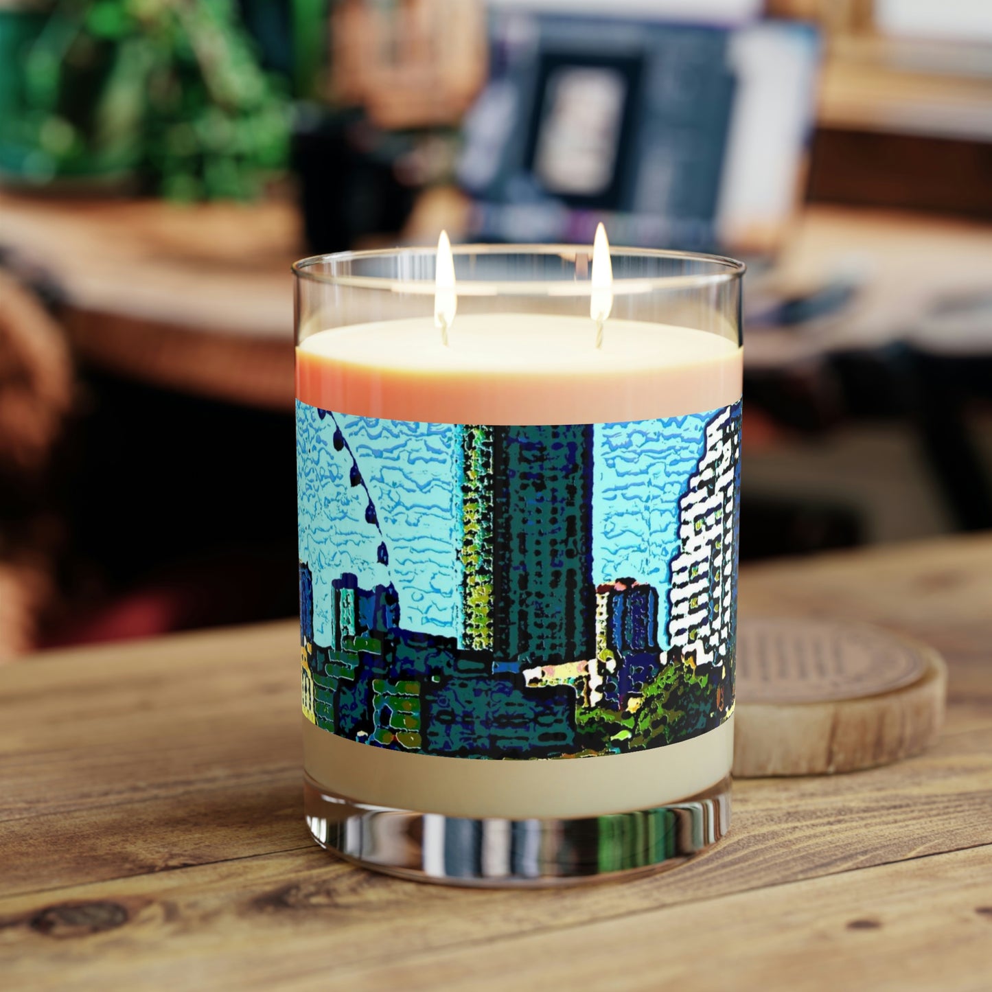 Scented Candle - Full Glass, 11oz ... That Classic Wheel ... 'Seattle's Wheel' ... & An Old Classic Waterside Vendors ...  'Family Archives' ... Original Works ...