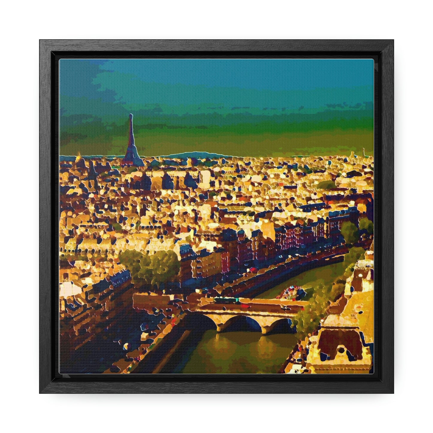 Gallery Canvas Wraps, Square Frame ... Au Paris ... "Along The River Seine" ... Barbara Joan Bonnel-Holt: 1972 ... Original Works ...