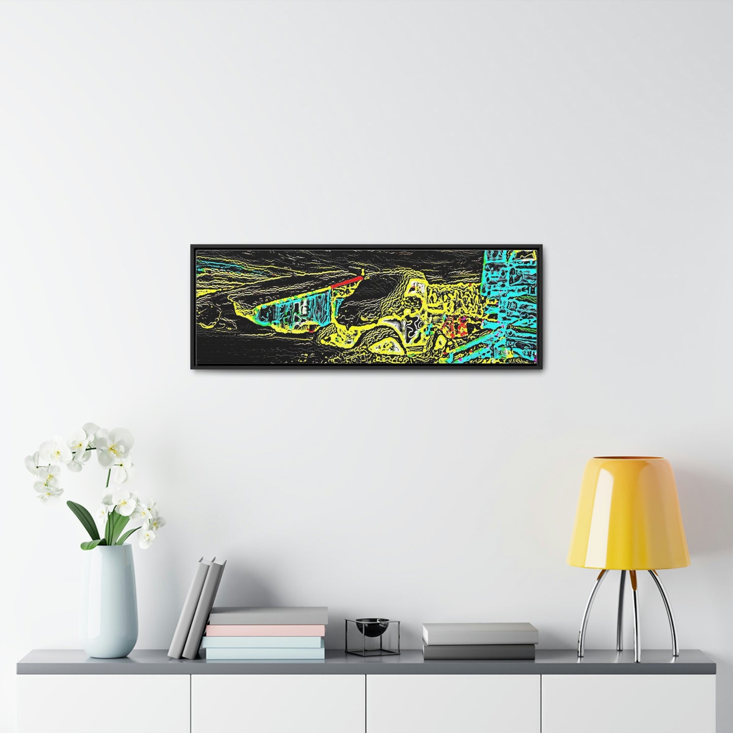 Gallery Canvas Wraps, Horizontal Frame ... "Snow Vehicle In Snow Storm At-Rest" ... Circa 12Mar23 ... Central Idaho ... 18-Hours Rendering Time: Original Works ...