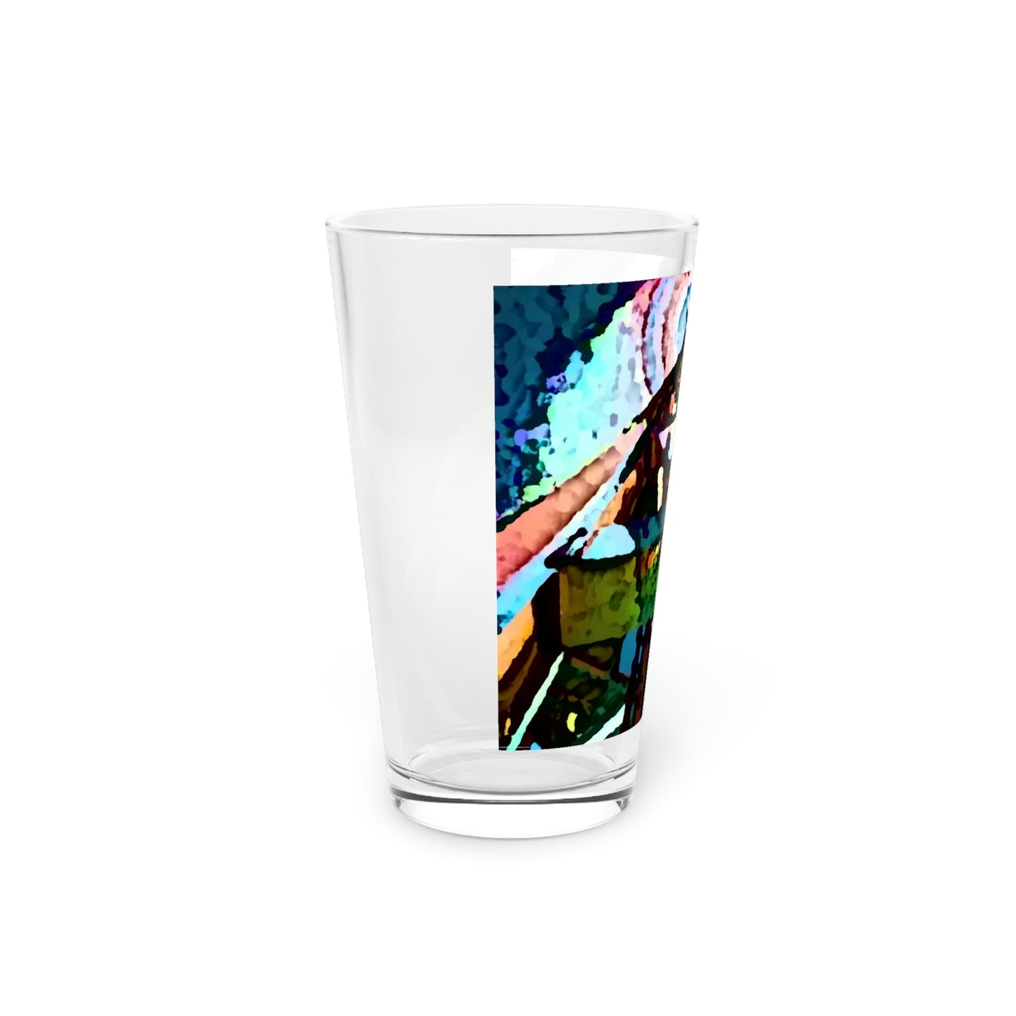 Pint Glass, 16oz ... "Seattle's World Fair" ... Below Space Needle 'Looking Up' ... On A Very Rainy Morning (Father's Family Photo). ... Original ...