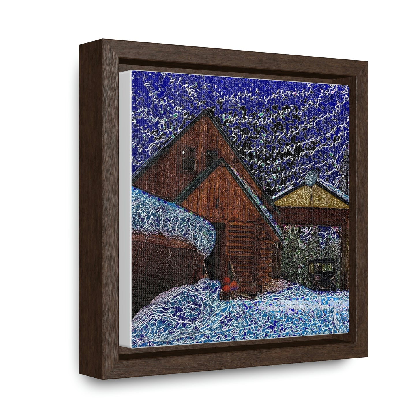 Gallery Canvas Wraps, Square Frame ... A Litle Bit Of Color ...  A Little Bit Of Van Gogh ... A Little Bit Of Vertigo ... "And Away You Go With The Snow .." Original Works: Rendering Time: 16 Hours ...