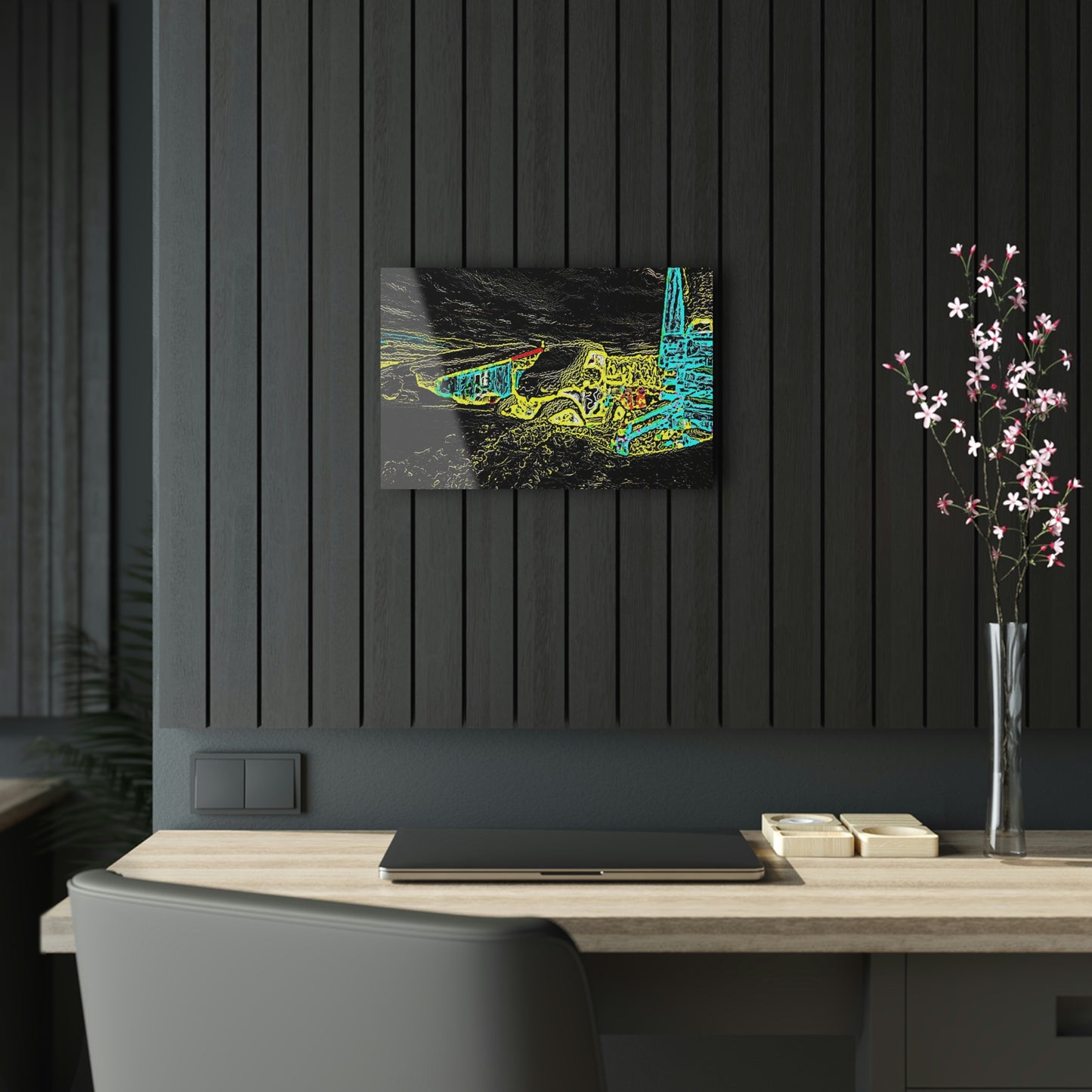 Acrylic Prints ... "Snow Vehicle In Snow Storm At-Rest" ... Circa 12Mar23 ... Central Idaho ... 18-Hours Rendering Time: Original Works ...