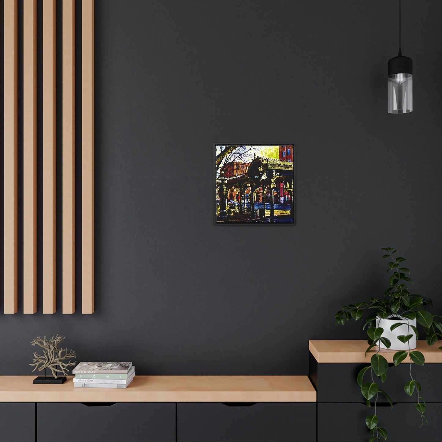 Gallery Canvas Wraps, Square Frame ... A Very Fine Place To Meet ... To Catch The Bus ... 'To Find A Friend' .. Just-To-Hangout ... Dr FJHolt Base Photo ... Original Works ...