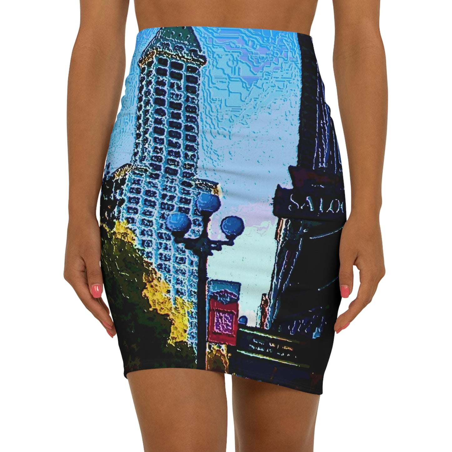 Women's Mini Skirt ...  Pioneer Square & Smith Tower ... 'That World Famous View' ... Colleague Supplied Photo ... Original Works ...