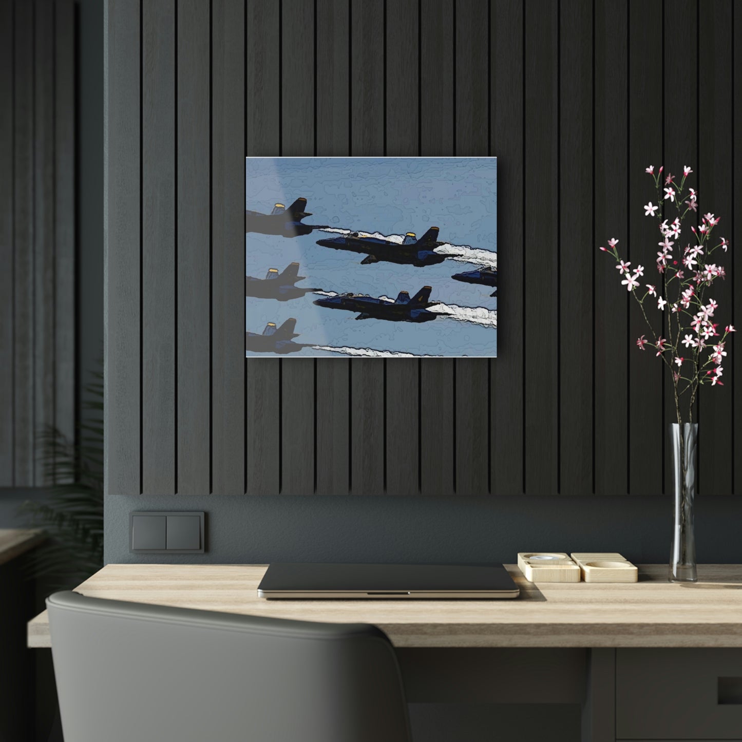 Acrylic Prints ... Seattle Seafair ..."Blue Angels Run Over Lake Washington" ... Circa Mid 1980's ... Dr FJ Holt ... Original Works ...