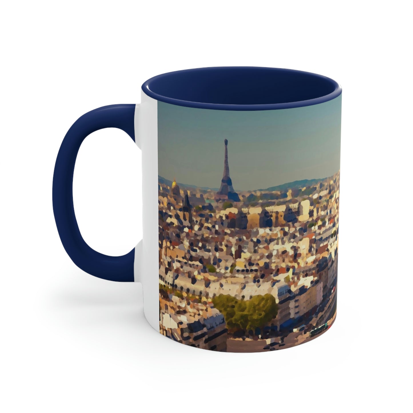 Accent Coffee Mug, 11oz ... Au Paris ... "Along The River Seine" ... Barbara Joan Bonnell-Holt: 1972 ... Original Works ...