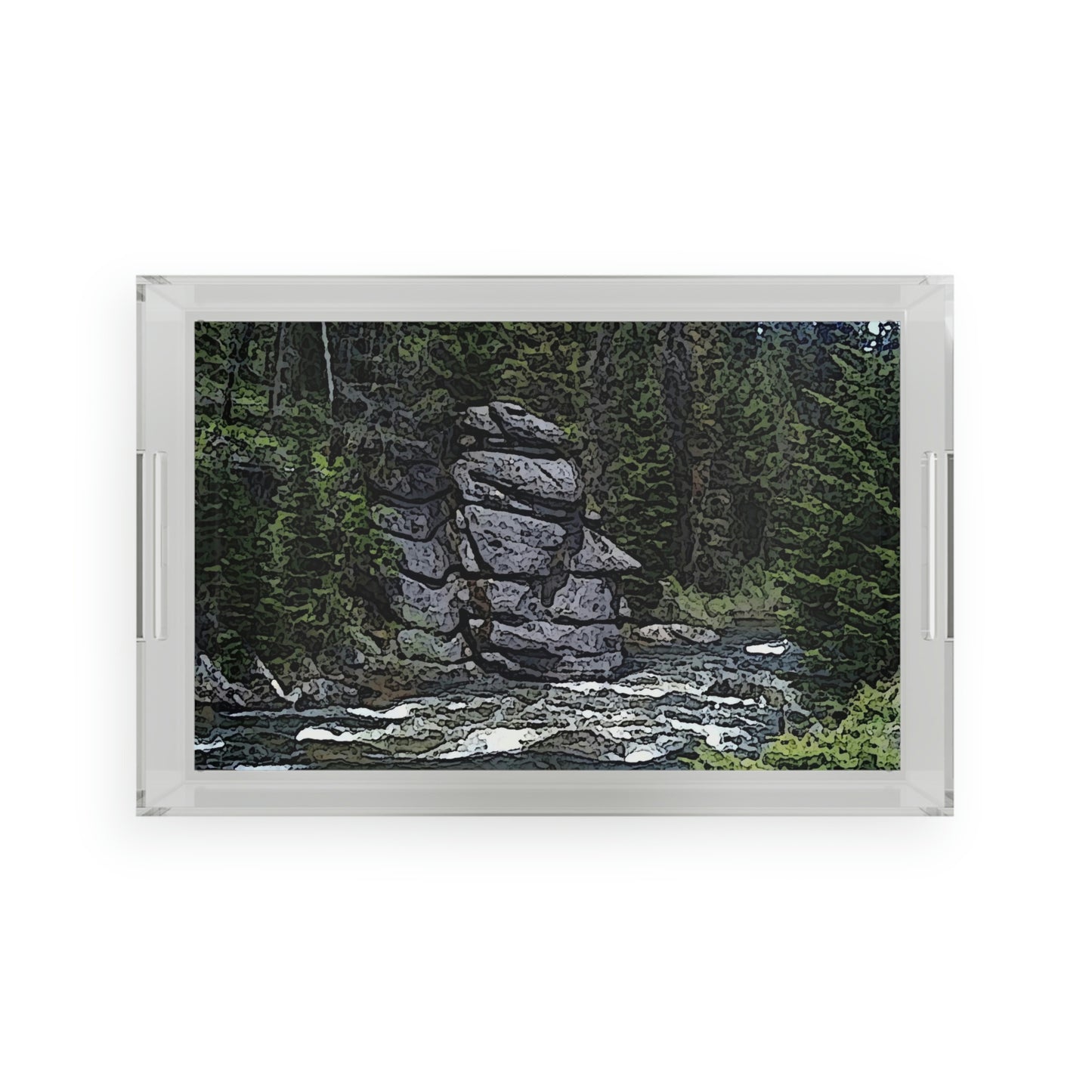 Acrylic Serving Tray ..."I Am Innocent" ... Tricky-Dick Immortalized ... Nixon Rock: Along The River ... Central Idaho, Summer 2020 ... Original Works ...