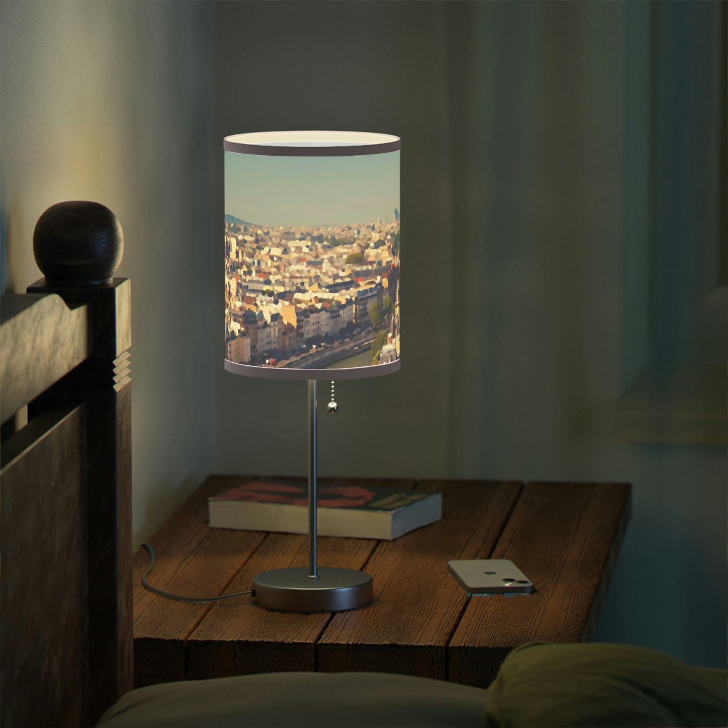 Lamp on a Stand, US|CA plug ... Au Paris ... "Along The River Seine" ... Barbara Joan Bonnell-Holt: 1972 ... Original Works ...