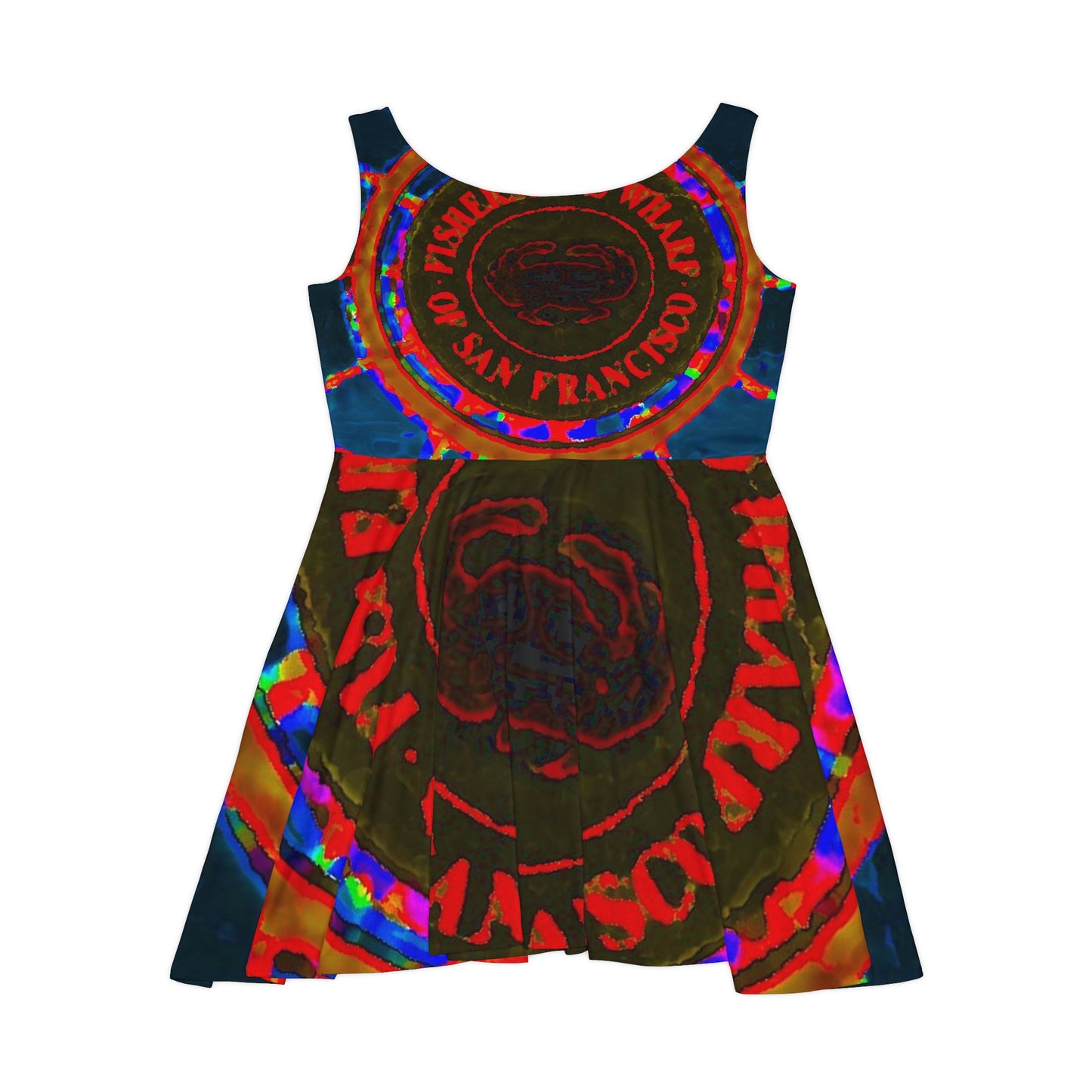 Women's Skater Dress ... "No.9 Fishermen's Grotto - Fishermen's Wharf, SF, California" ... Family Archives: 1970's ... Original Works ...