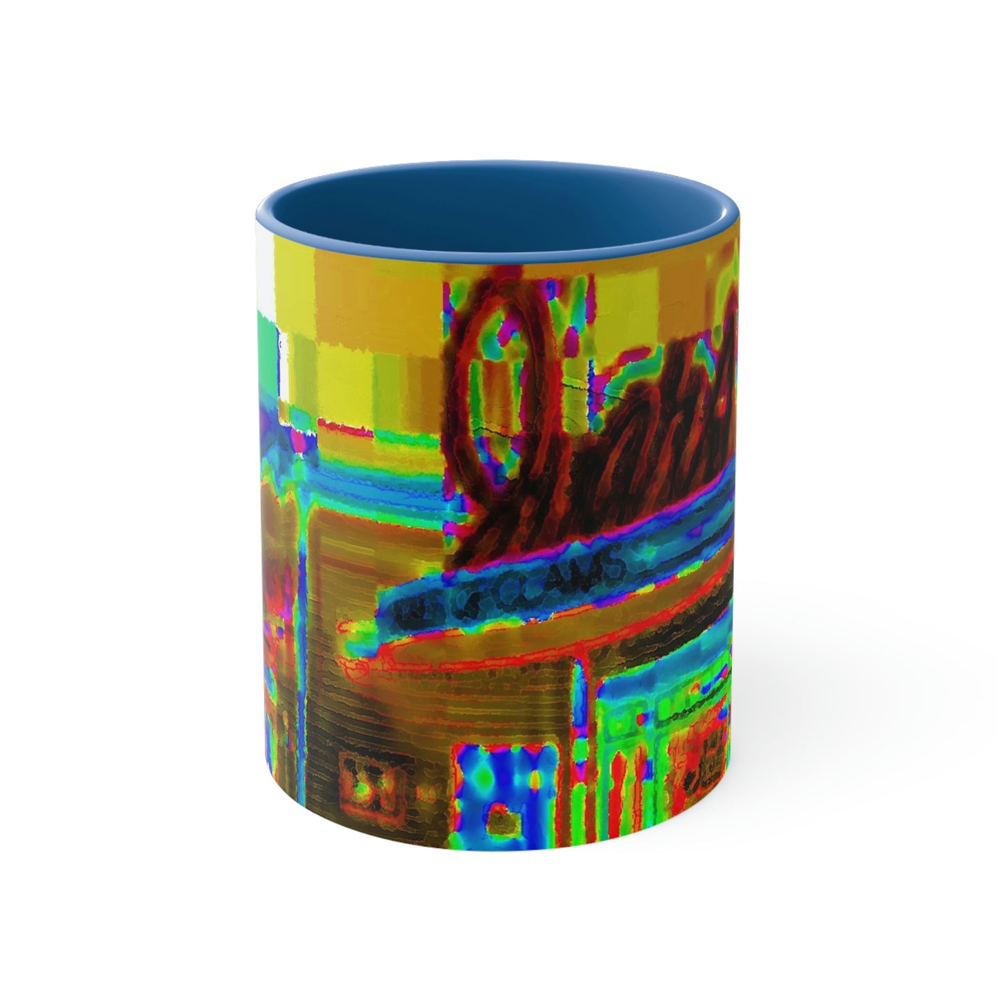 Accent Coffee Mug, 11oz ...  In-A-Hurry & Stressed? ... Remember: Keep "Clam" ... Clam_Happy ...  'Ivars: Seattle Waterfront' ... Personal Archives ... Original Works ...