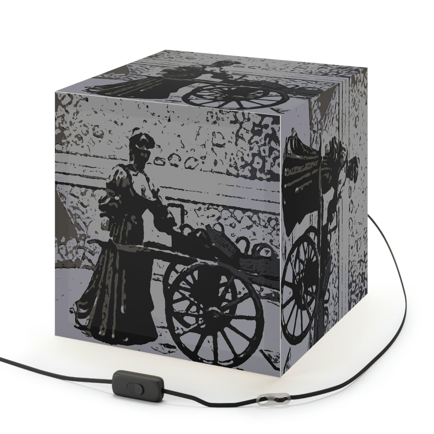 Light Cube Lamp ... Dublin's "Molly Malone Along Grafton Street" ... Cryin' Cockels & Muscles Alive-Alive-Oh ... Circa 2003 ... Original Works ...