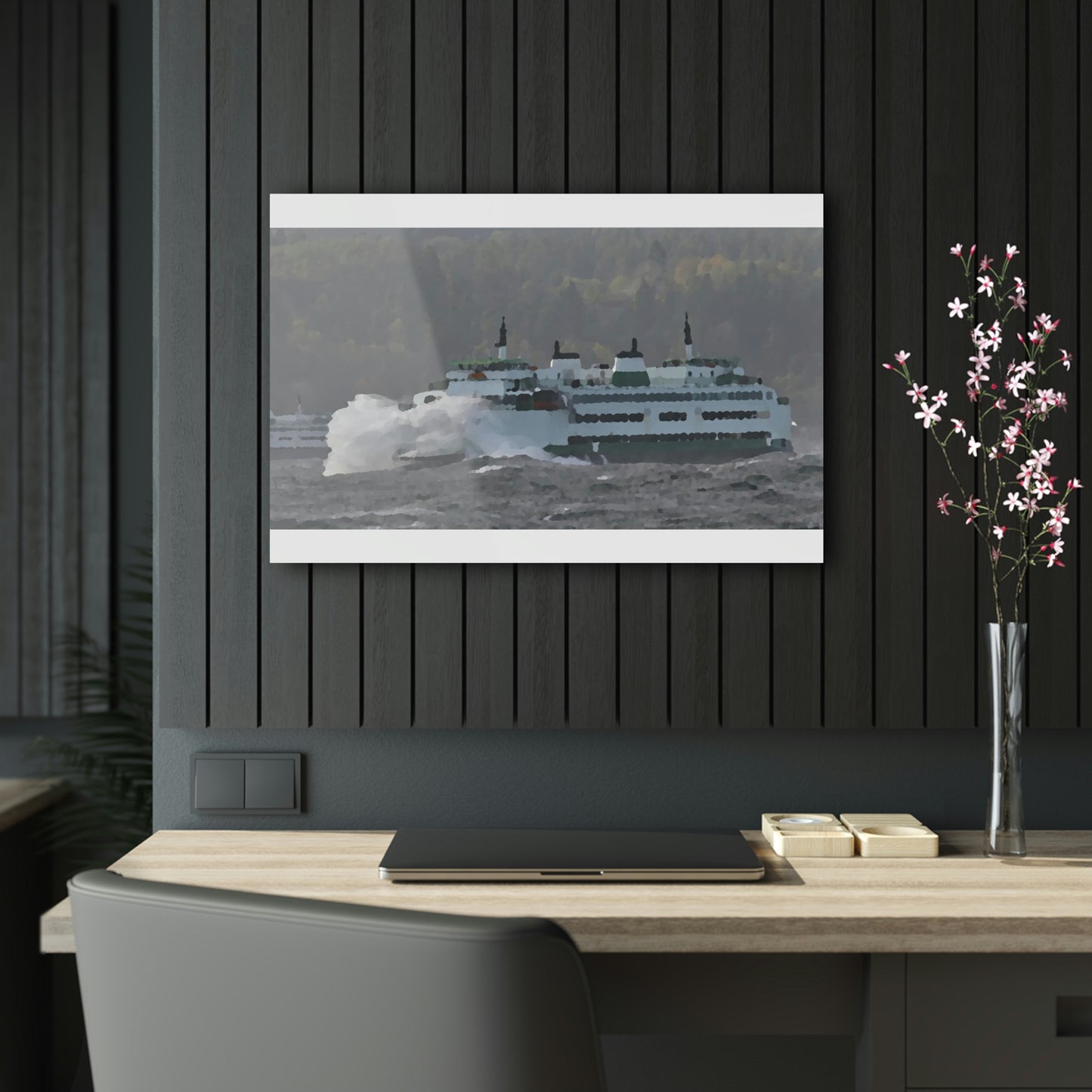 Acrylic Prints ... WADOT Ferry Crossing ... "A Very Rough Day" ... Mulkiteo Route ... Family Archives ... Early 1990's' ... Original Works ...
