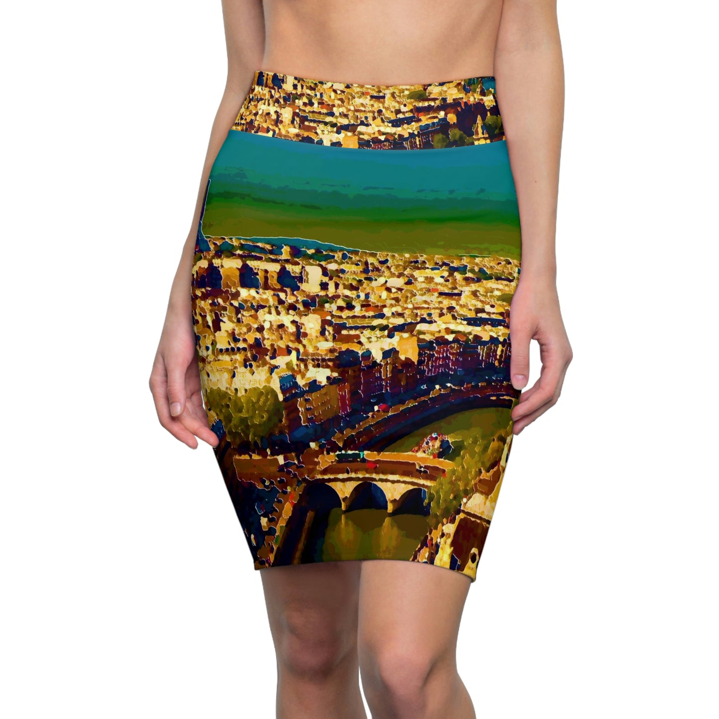 Women's Pencil Skirt ... Au Paris ... "Along The River Seine" ... Barbara Joan Bonnel-Holt: 1972 ... Original Works ...