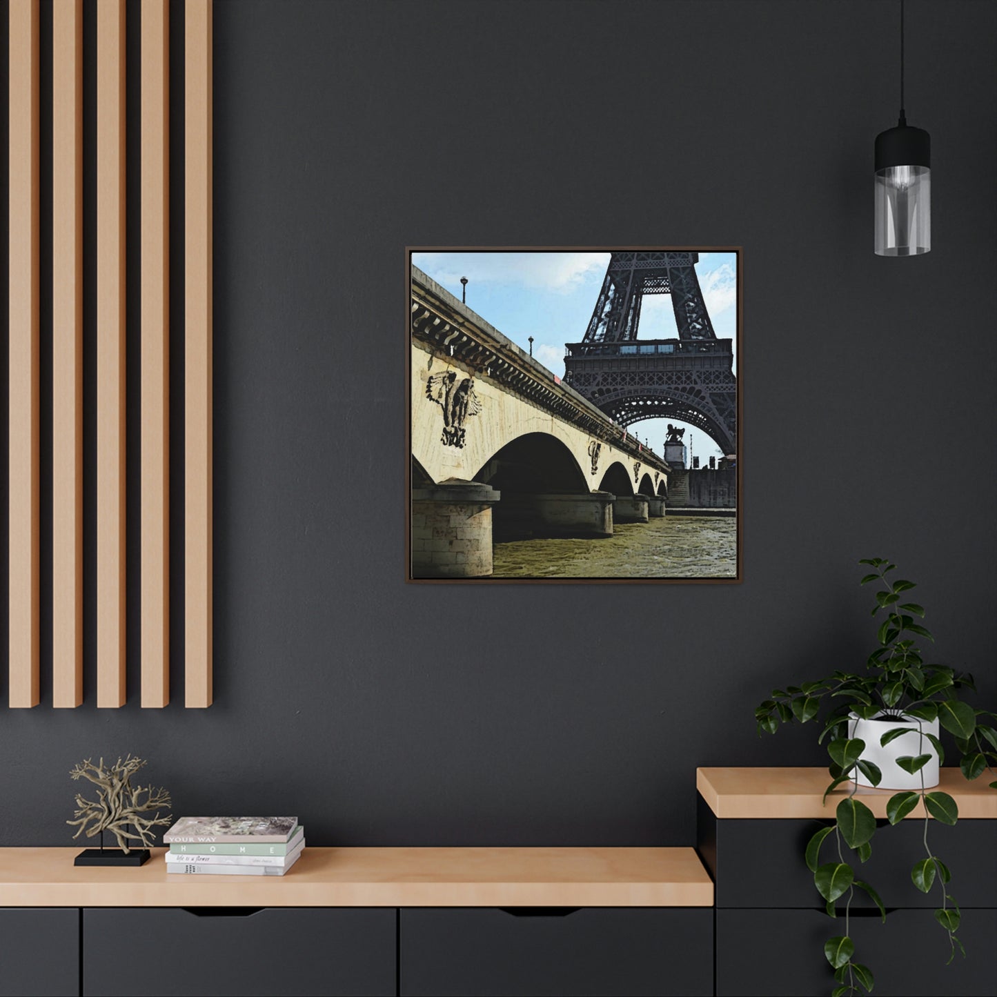 Gallery Canvas Wraps, Square Frame ...  Le Tour D'Eiffel ..."Along The Water" ... Barbara Joan Bonnell-Holt ... Le Voyage De Paris: 1972 ... Original Works ...