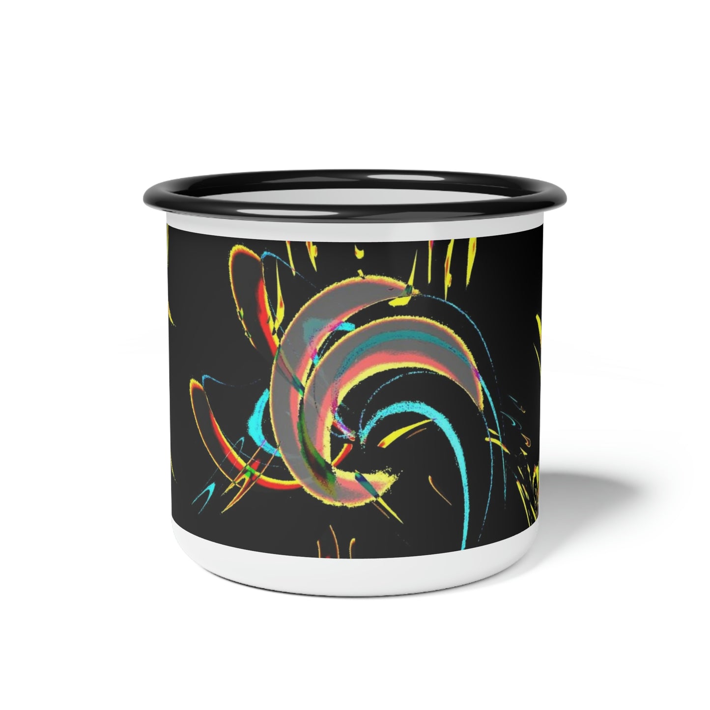 Enamel Camp Cup ... "Waning Moon" ... Central Idaho ... October 2022 ... Rendering Time: 22 Hours ... Original Works ...