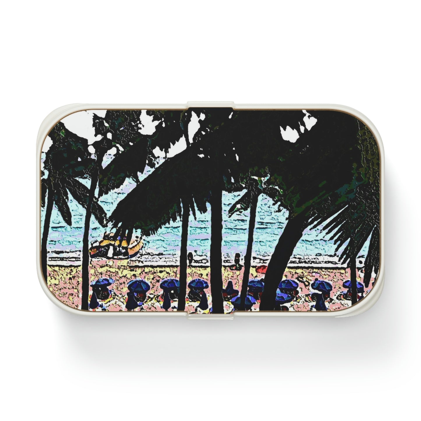 Bento Lunch Box ... "A Beautiful Beach Amongst The Palms" ... The Outrigger Waikiki, Honolulu, Oahu ... Original Works ...