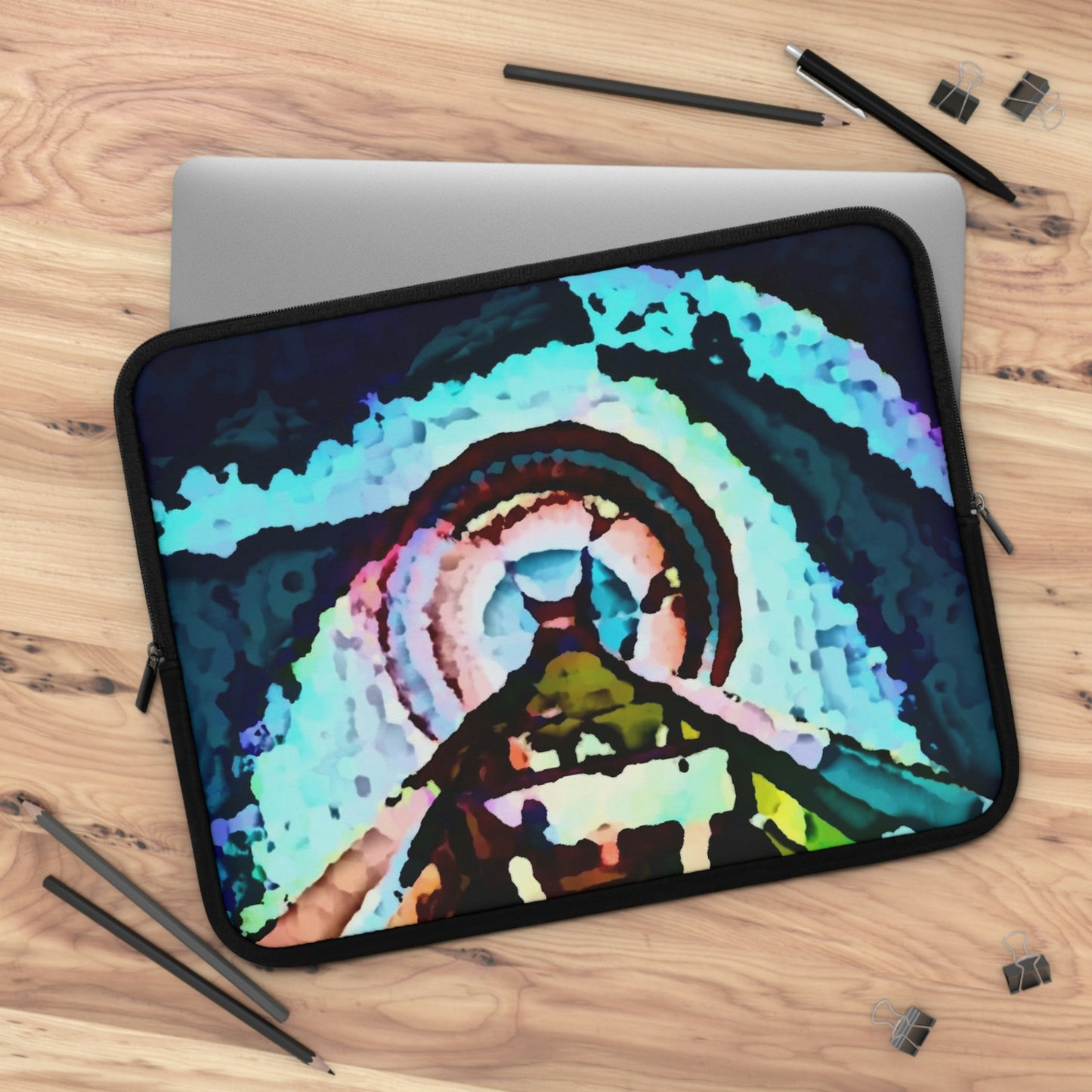 Laptop Sleeve ... "Seattle's World Fair" ... Below Space Needle 'Looking Up' ... On A Very Rainy Morning (Father's Family Photo). ... Original ...