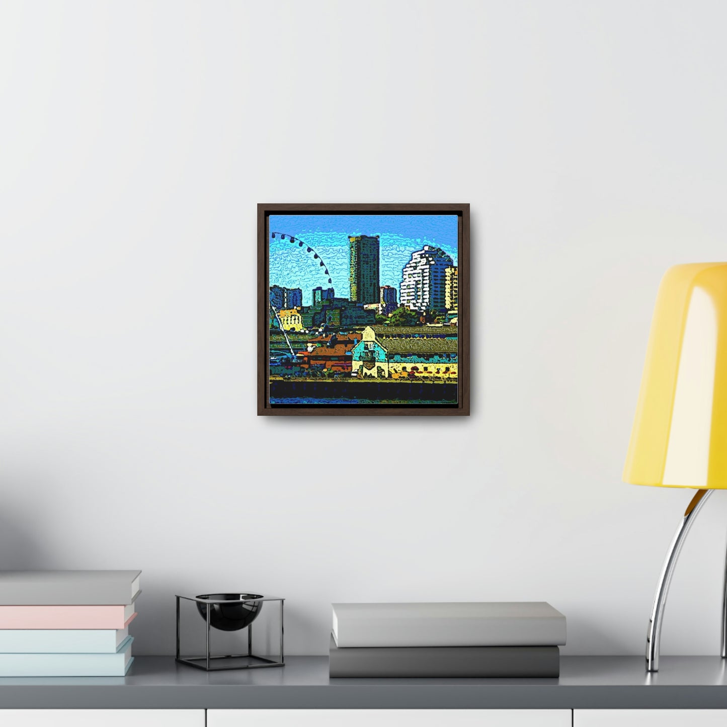 Gallery Canvas Wraps, Square Frame ... That Classic Wheel ... 'Seattle's Wheel' ... & An Old Classic Waterside Vendors ...  'Family Archives' ... Original Works ...