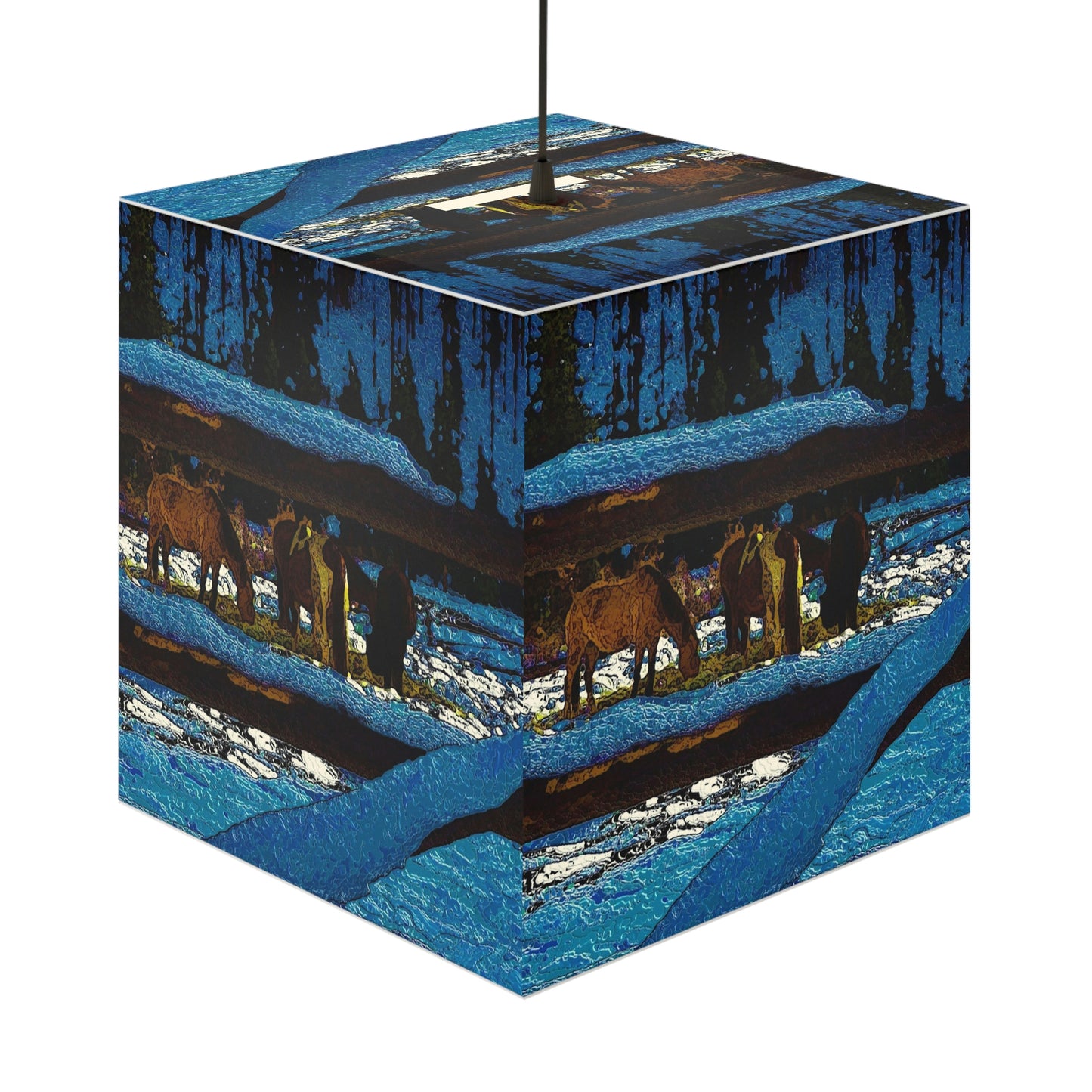Light Cube Lamp ...  A Horse ... A Saddle ...  Foraging Through The Snow ...  An_Asses 'Cry' ... Central Idaho, November 2022 ...  Original Works ..
