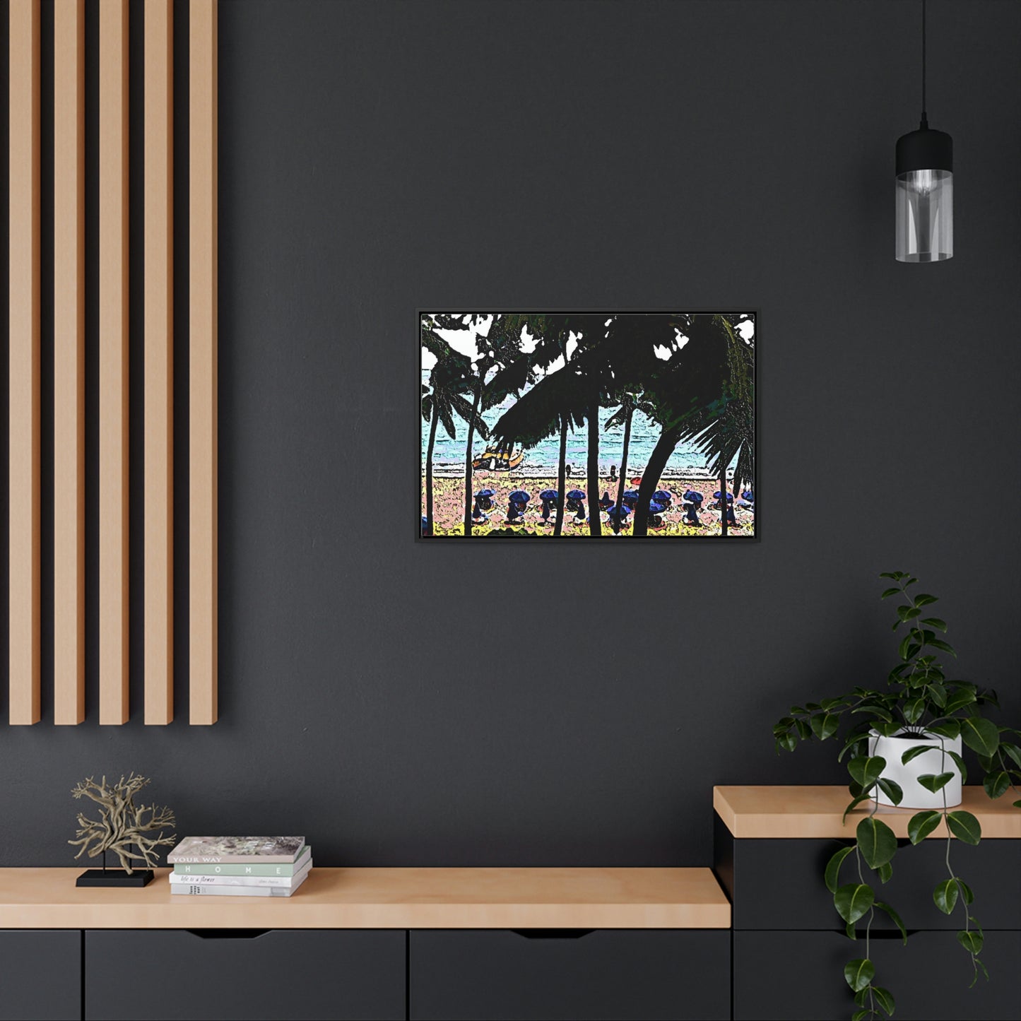 Gallery Canvas Wraps, Horizontal Frame ... "A Beautiful Beach Amongst The Palms" ... The Outrigger Waikiki, Honolulu, Oahu ... Original Works ...