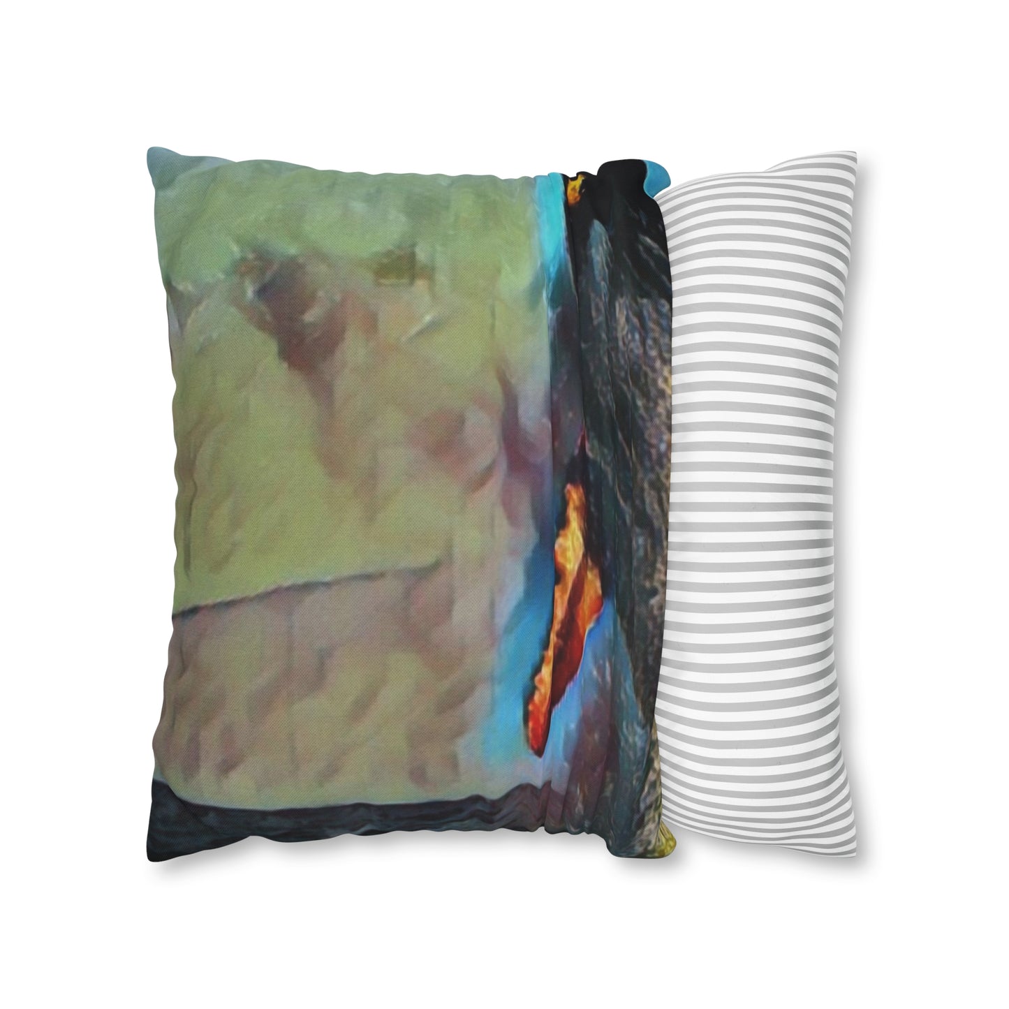 Spun Polyester Square Pillow Case ... An Extraordinary Humpback Breach ... 'With Explosive Energy' ... Family Archives (KPH) ... Circa: 21st Century. Maui, HI ... Original Works ...