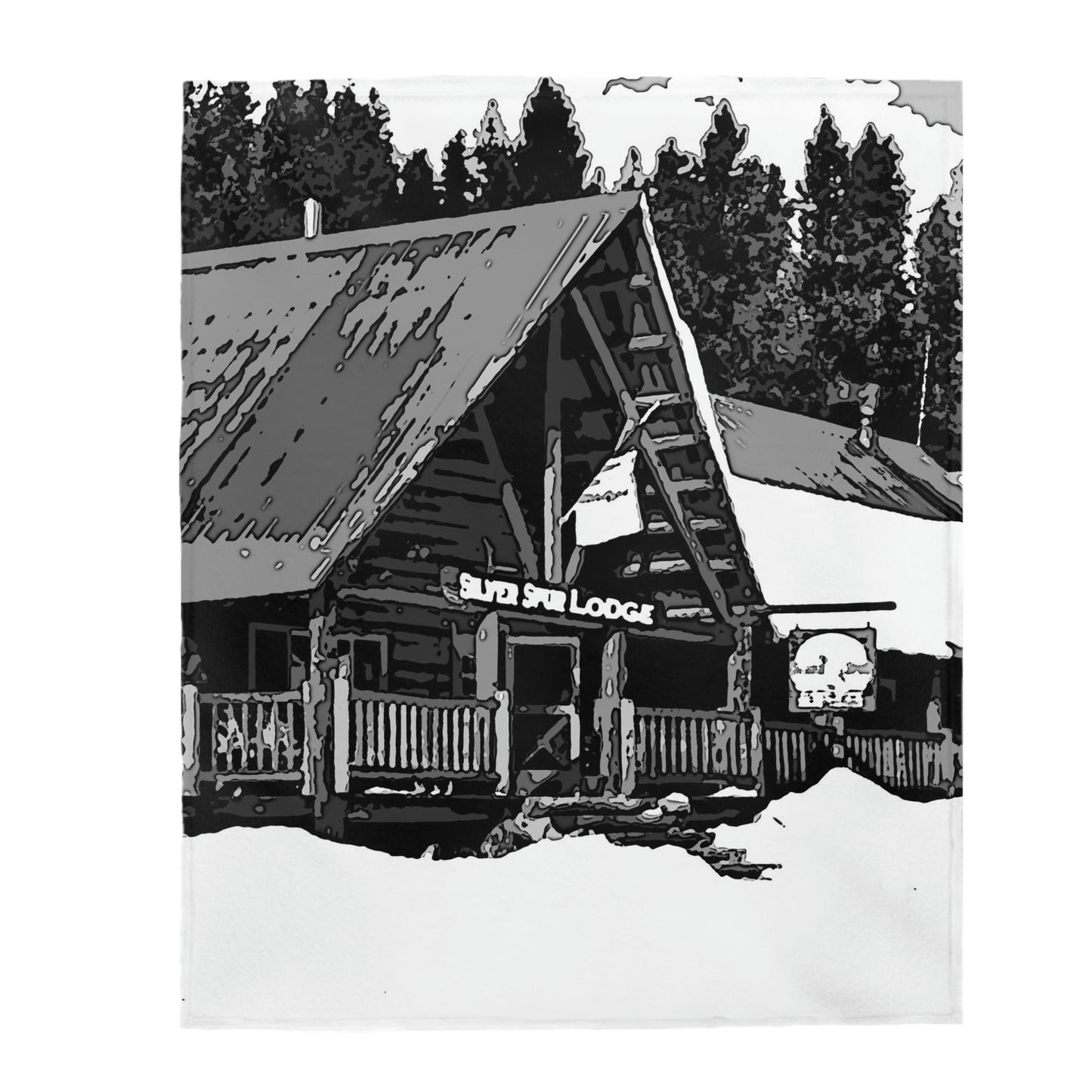 Velveteen Plush Blanket ... A Beautiful Lodge & Back-Country Outfitter In A Mountain Town ... 'Dixie, Idaho, November 2022' ... Original Works ...