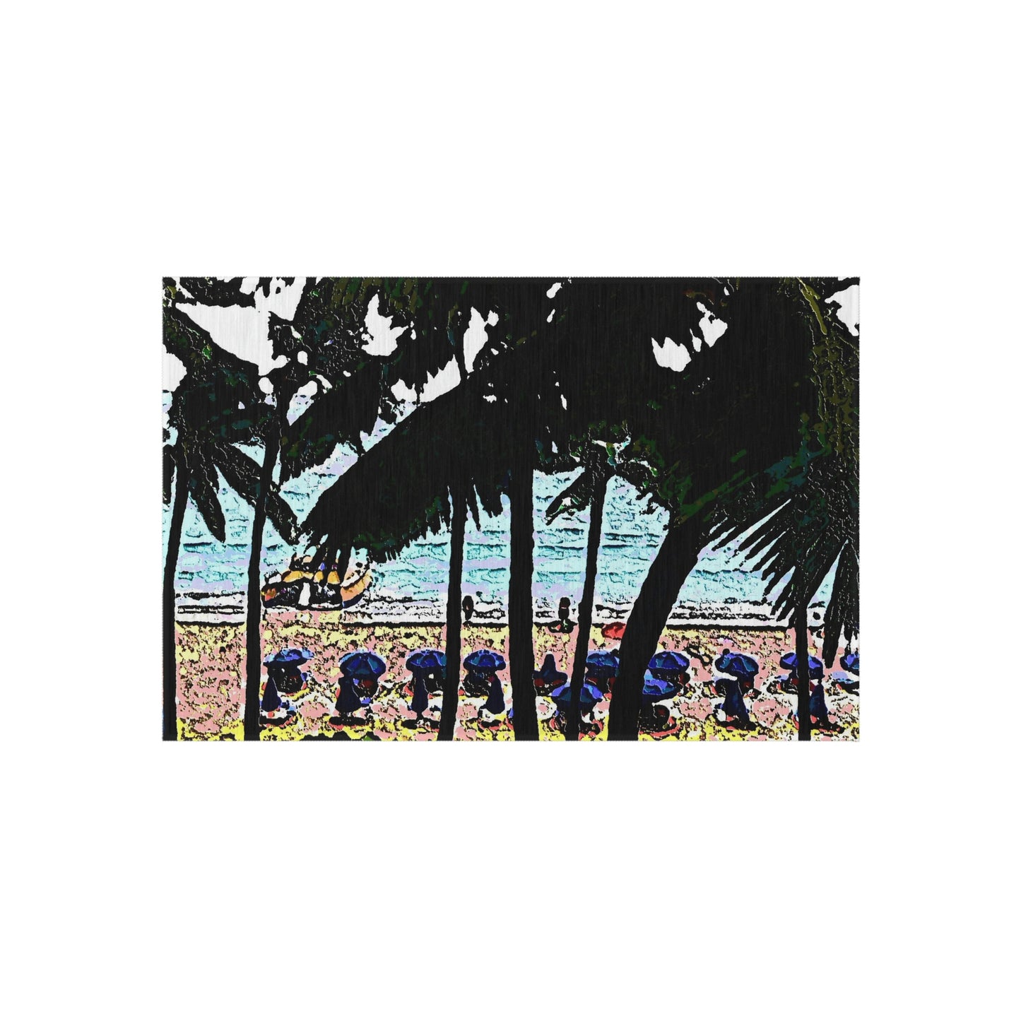 Outdoor Rug ... "A Beautiful Beach Amongst The Palms" ... The Outrigger Waikiki, Honolulu, Oahu ... Original Works ...