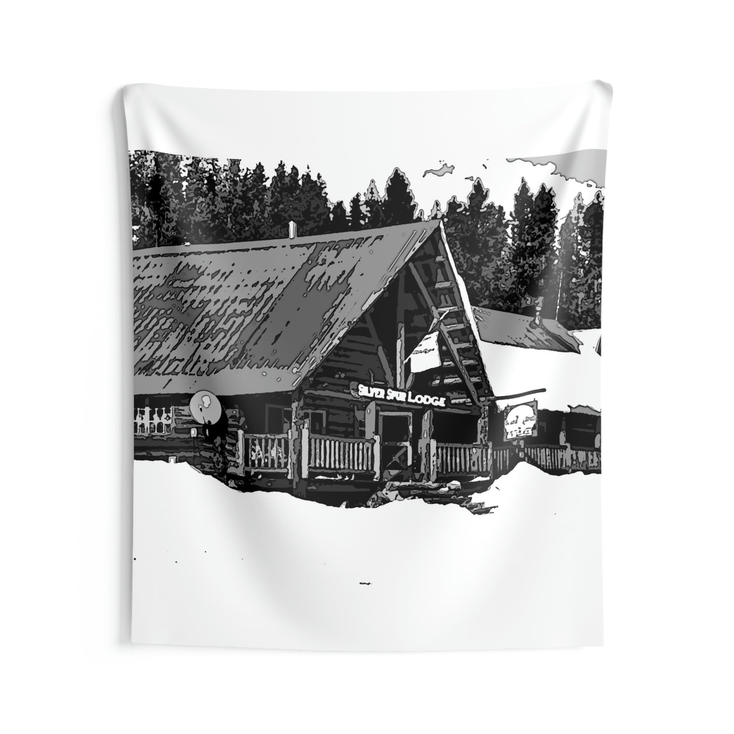 Indoor Wall Tapestries ... A Beautiful Lodge & Back-Country Outfitter In A Mountain Town ... 'Dixie, Idaho, November 2022' ... Original Works ...