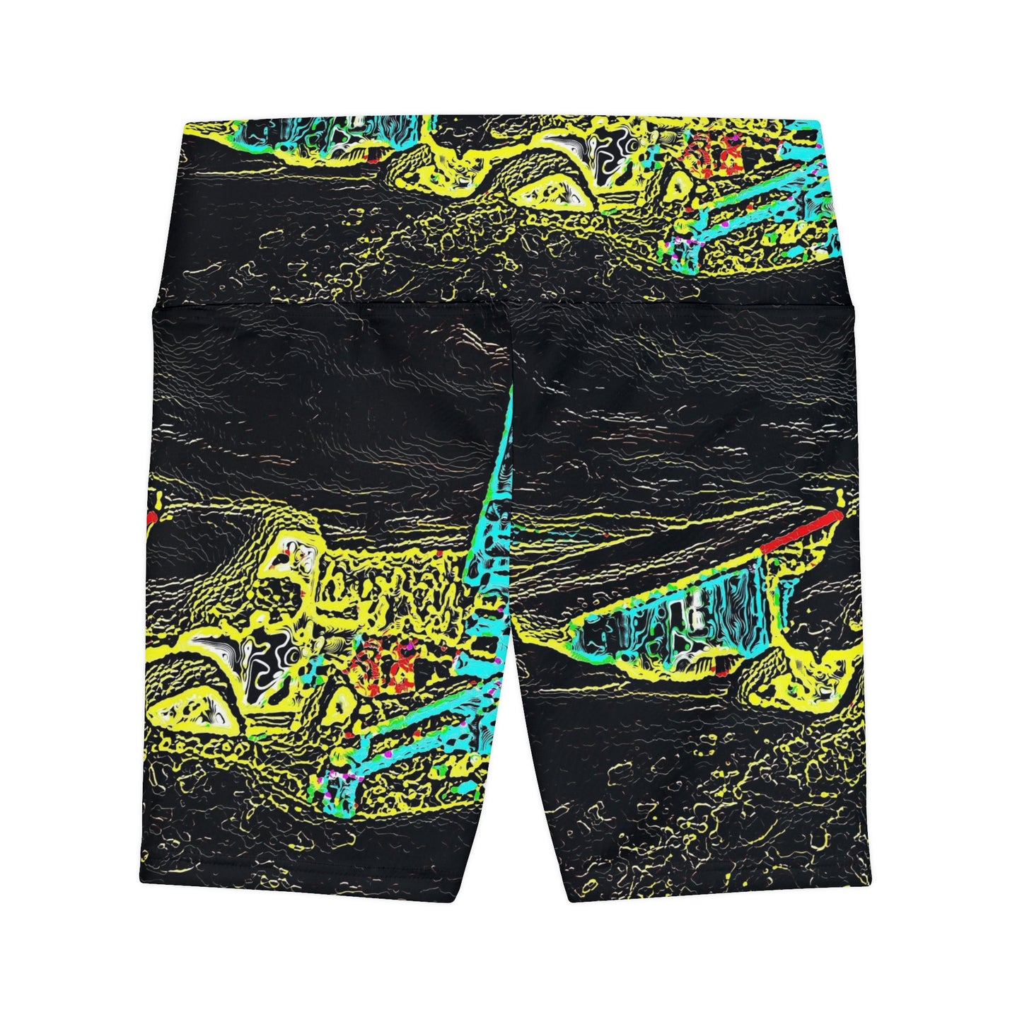 Women's Workout Shorts (AOP) ... "Snow Vehicle In Snow Storm At-Rest" ... Circa 12Mar23 ... Central Idaho ... 18-Hours Rendering Time: Original Works ...