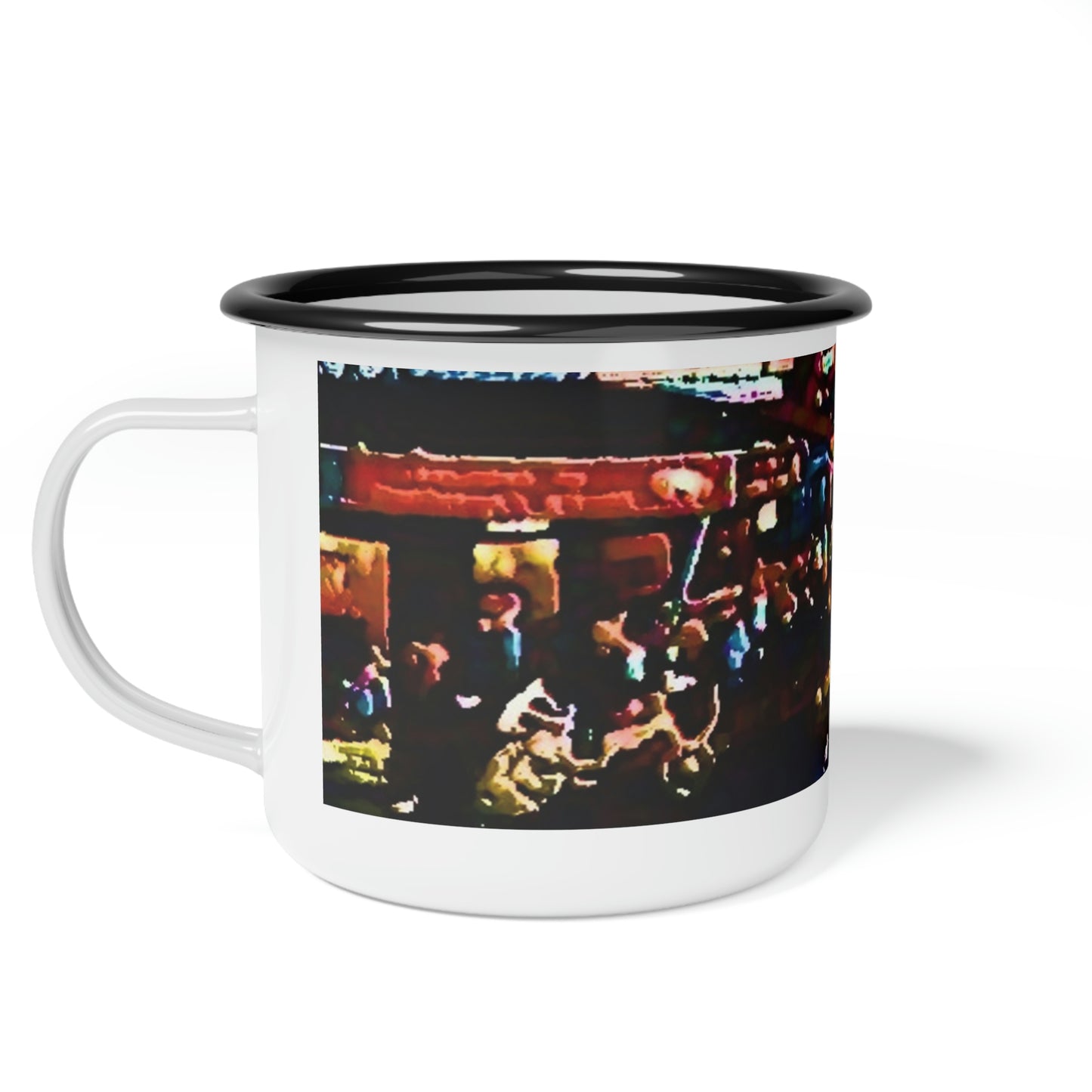 Enamel Camp Cup ...  "No.9 Fishermen's Grotto - Fishermen's Wharf, SF, California" ... Family Archives: 1970's ... Original Works ...