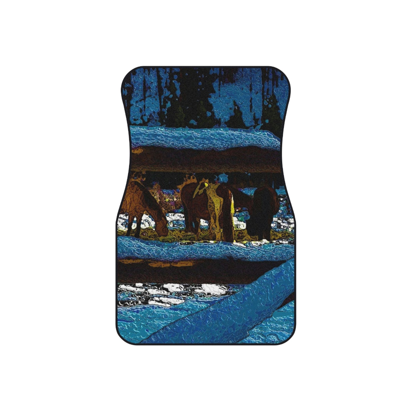 Car Mats (2x Front) ...  A Horse ... A Saddle ...  Foraging Through The Snow ...  An_Asses 'Cry' ... Central Idaho, November 2022 ...  Original Works ..