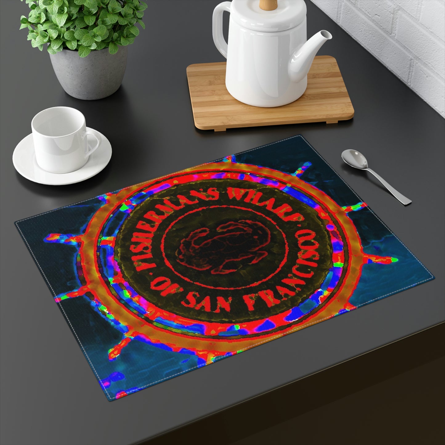 Placemat, 1pc ... "No.9 Fishermen's Grotto - Fishermen's Wharf, SF, California" ... Family Archives: 1970's ... Original Works ...