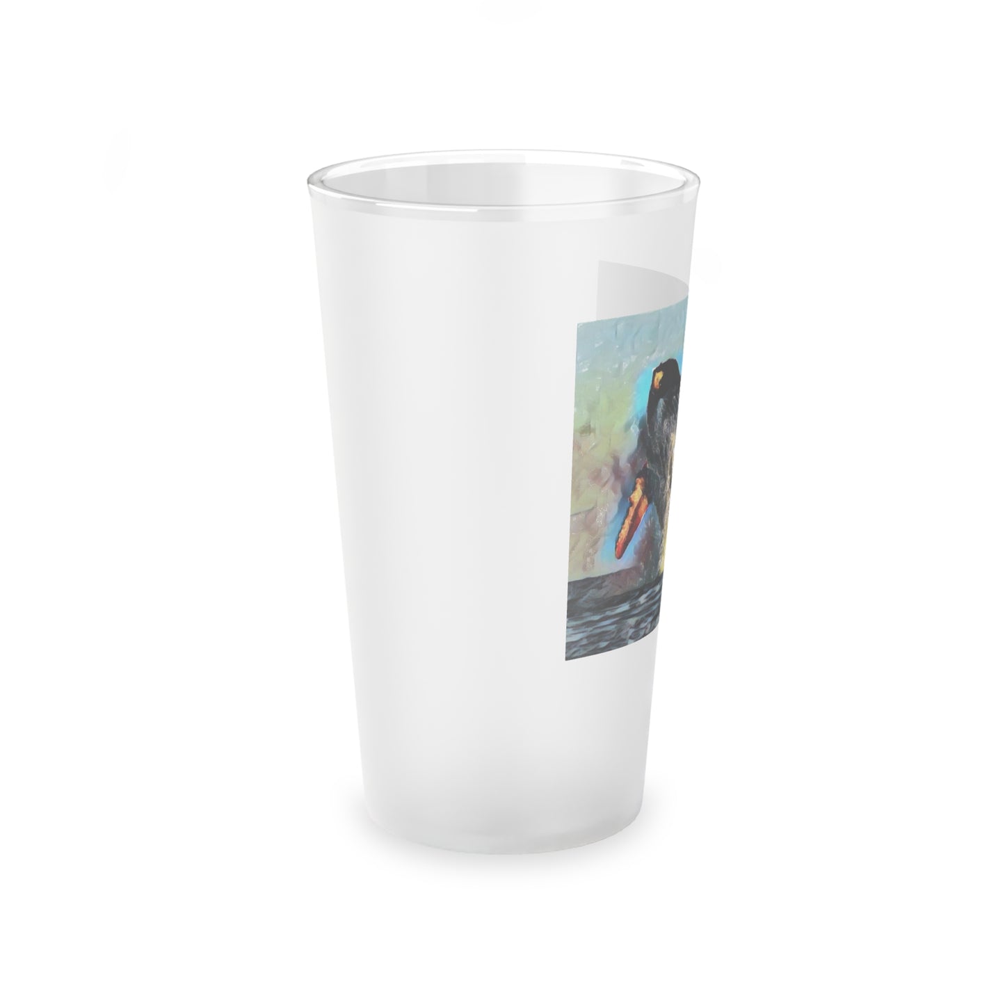Frosted Pint Glass, 16oz ... An Extraordinary Humpback Breach ... 'With Explosive Energy' ... Family Archives (KPH) ... Circa: 21st Century. Maui, HI ... Original Works ...