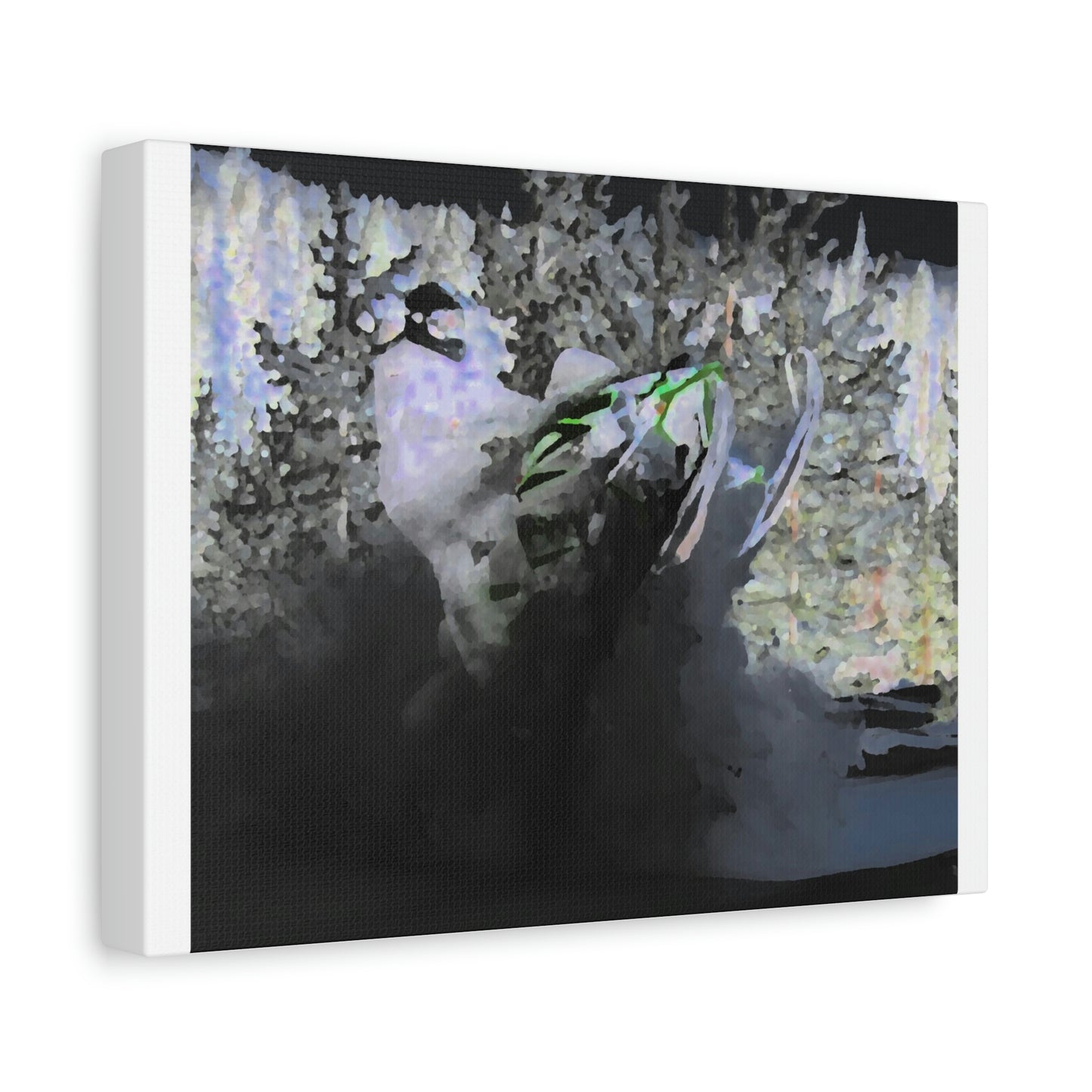 Matte Canvas, Stretched, 1.25" ... Snowmobile Airtime In Central Idaho