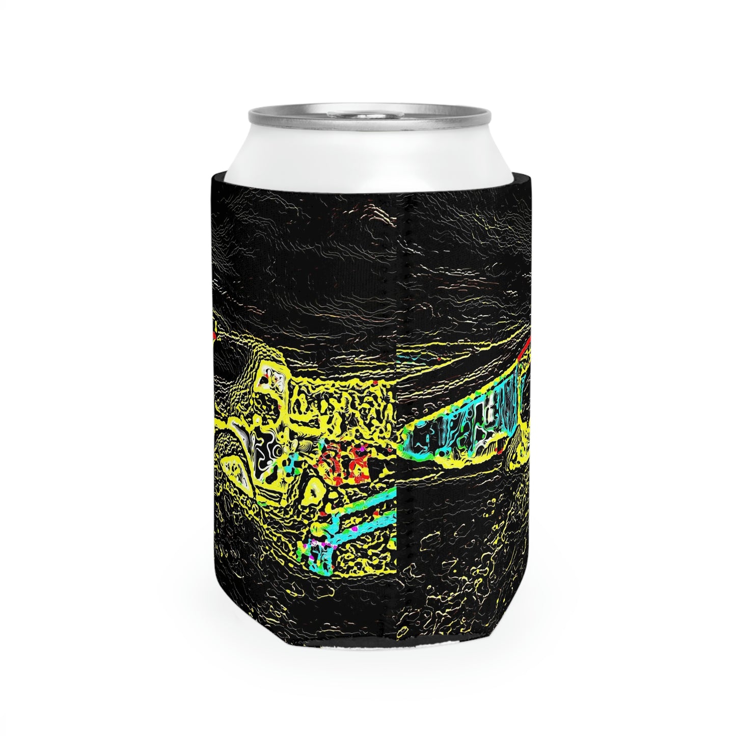 Can Cooler Sleeve ... "Snow Vehicle In Snow Storm At-Rest" ... Circa 12Mar23 ... Central Idaho ... 18-Hours Rendering Time: Original Works ...