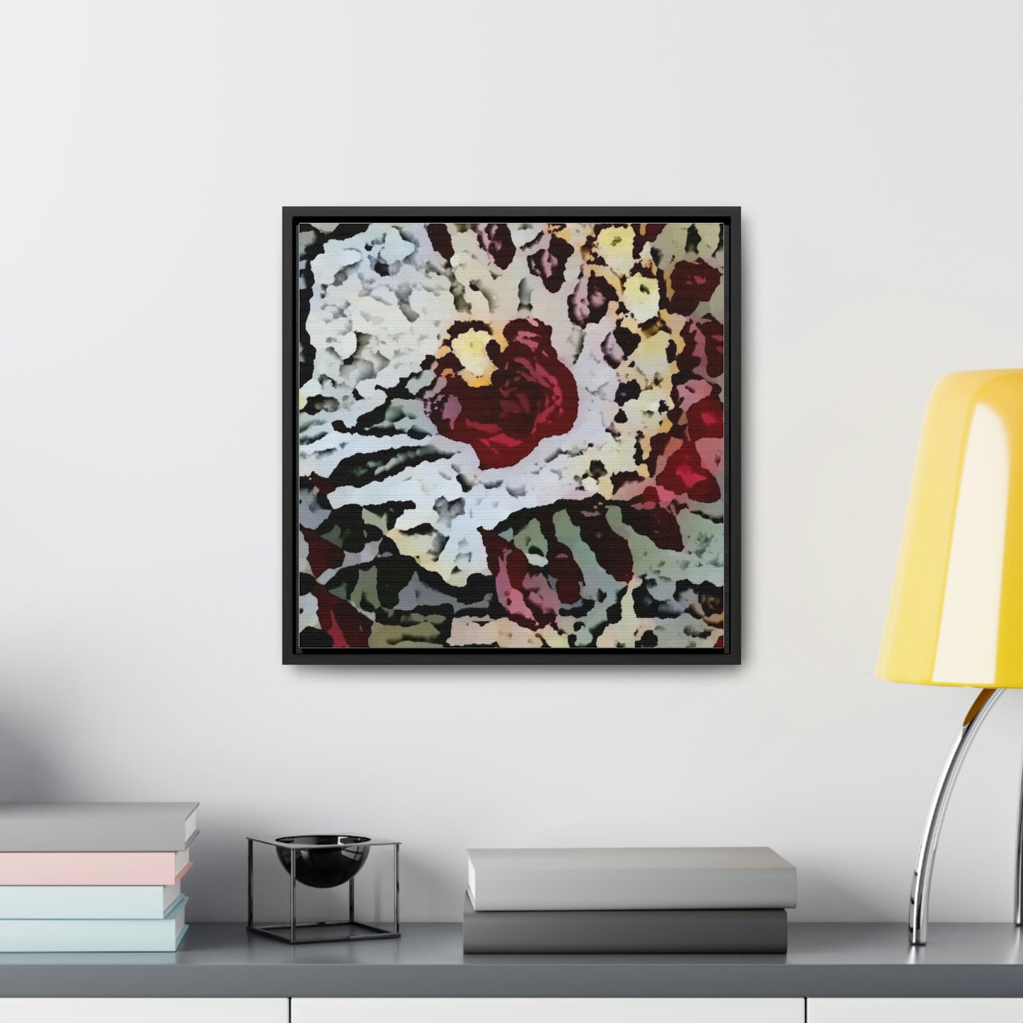 Gallery Canvas Wraps, Square Frame ... "A Friendly Flower" ... Pointsettia 'Pointing' ... Original Works ... (Supplied Photograph) ...