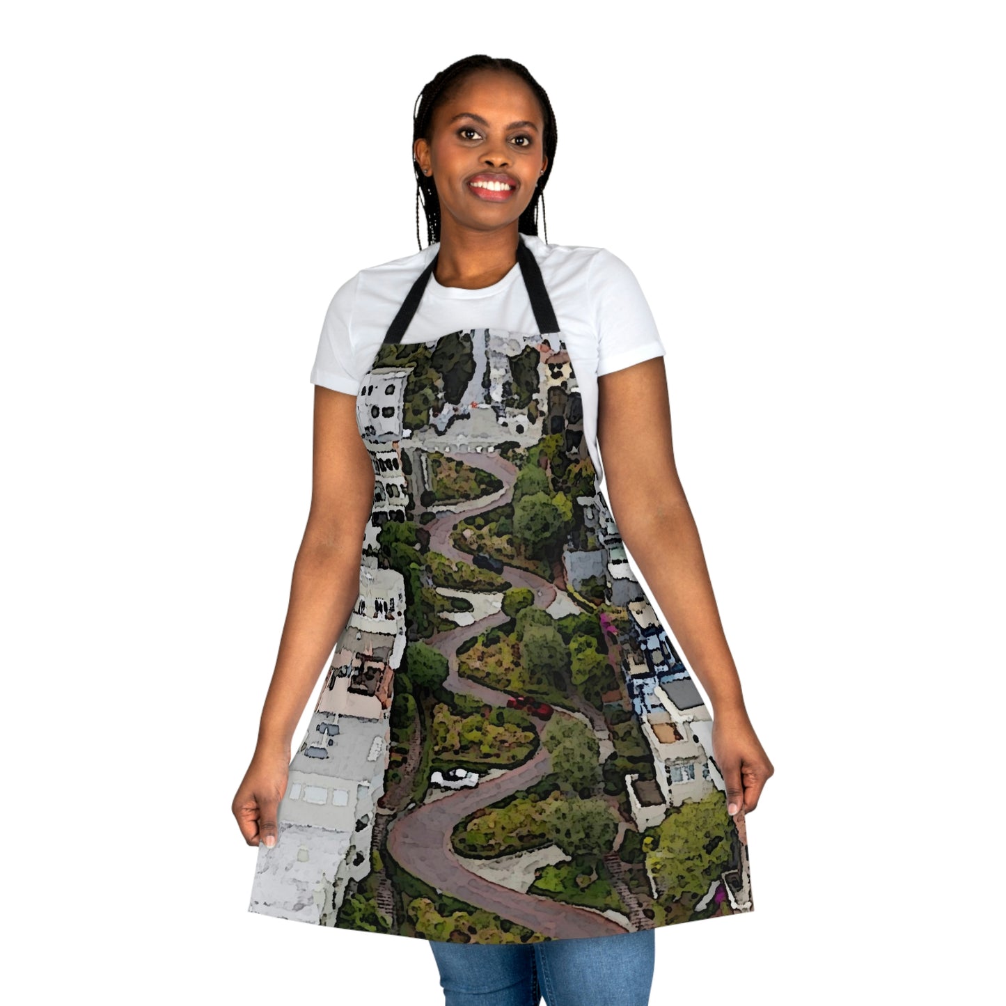 Apron (AOP) ... A Crazy Street ... 'Eight Winding Curve-Switchbacks' ... "Lombard Street, San Francisco, CA' ... Family Archives: 1970's ... Original Works ...