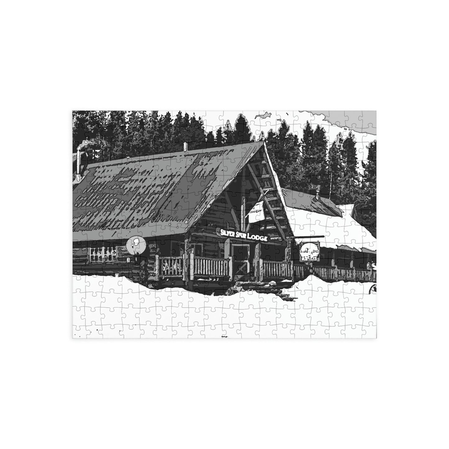 Puzzle (96, 252, 500, 1000-Piece) ... A Beautiful Lodge & Back-Country Outfitter In A Mountain Town ... 'Dixie, Idaho, November 2022' ... Original Works ...