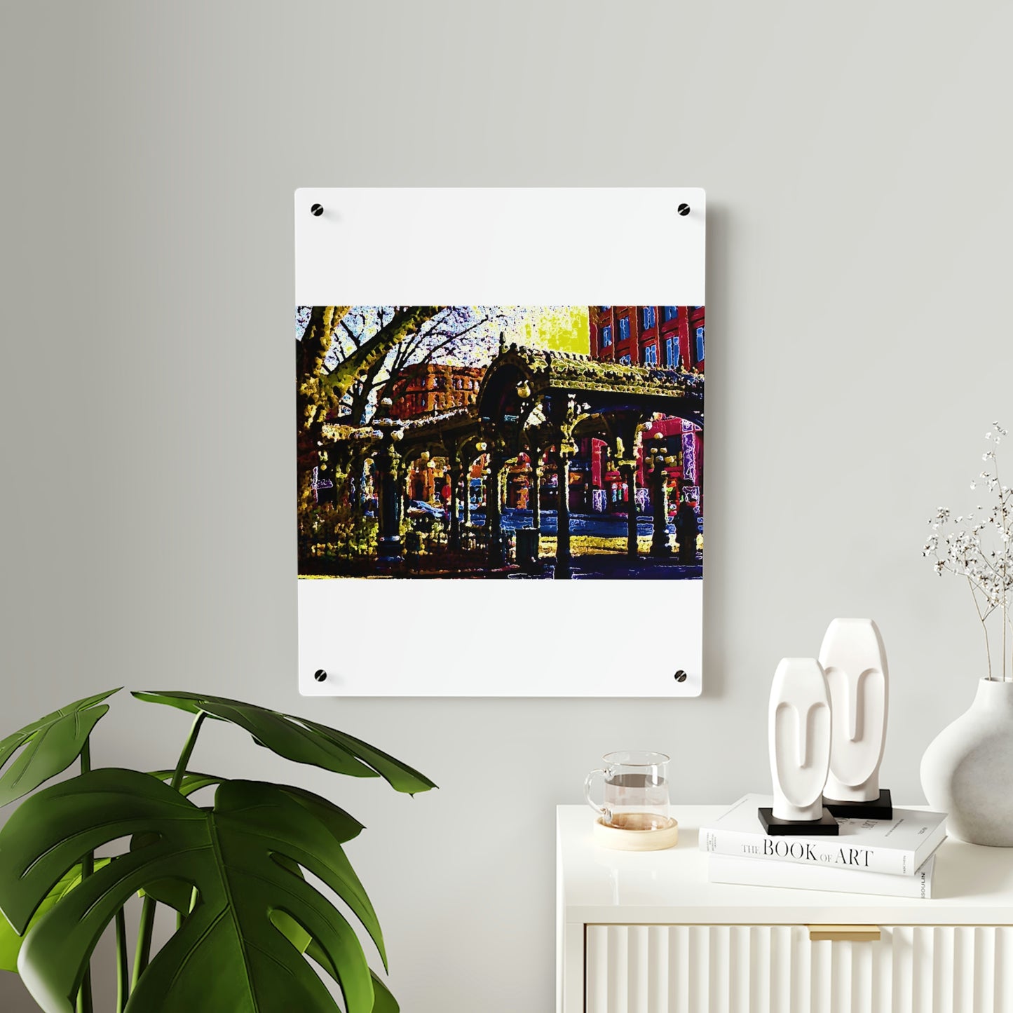 Acrylic Wall Art Panels ... A Very Fine Place To Meet ... To Catch The Bus ... 'To Find A Friend' .. Just-To-Hangout ... Dr FJHolt Base Photo ... Original Works ...