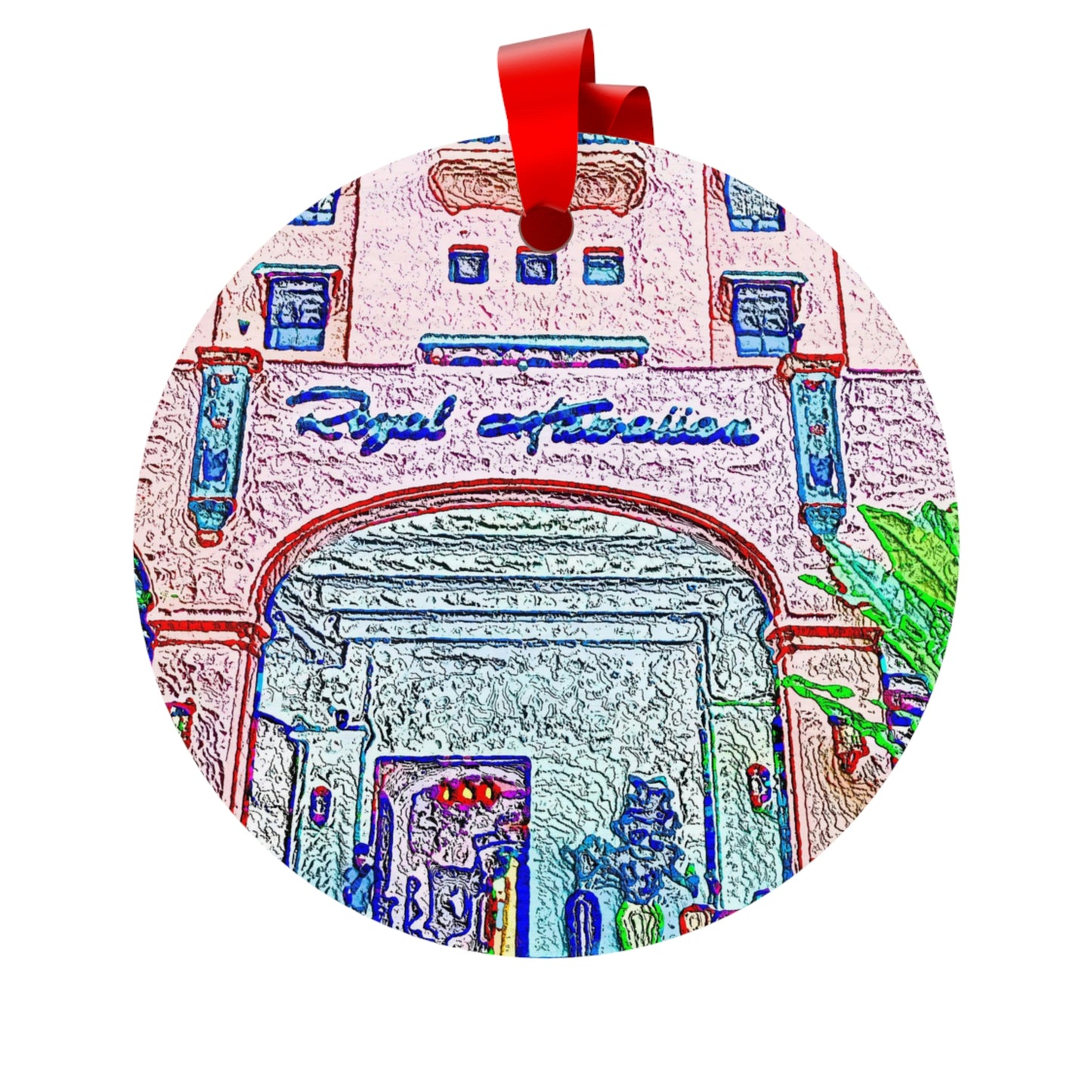 Plywood Ornaments (Round, Berlin) ... "La Grande Entree" At: 'The Pink Palace' ... The Royal Hawai'ian ... Honolulu, HI ... '27Oct2014' ... Original Works ...