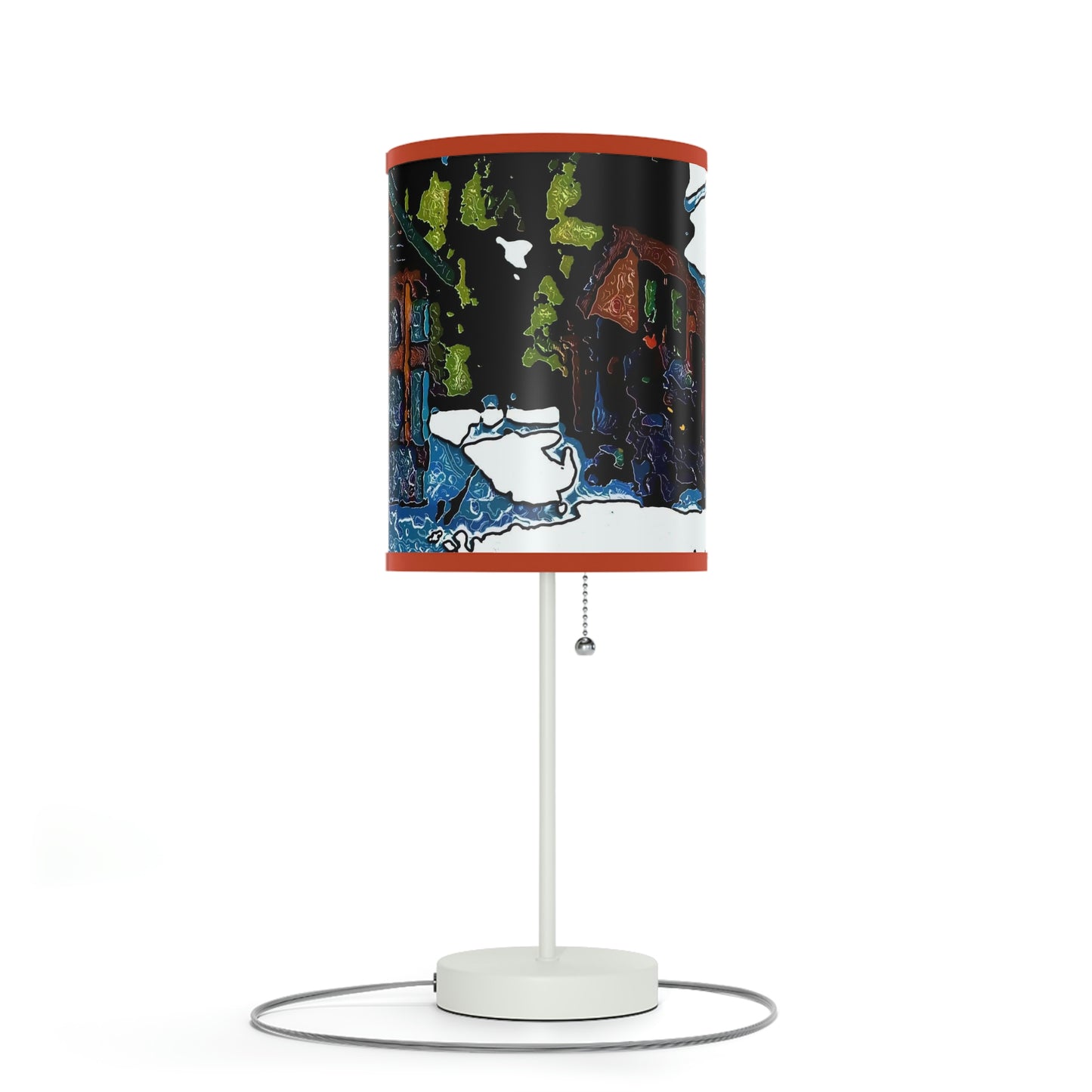 Lamp on a Stand, US|CA plug ... "A Rider Passeth-Through-It" ... Colors Galore & A Bit Of Impressionism ... Original Works. Winter 2021. Central Idaho. Rendering Time: 12 Hours ...