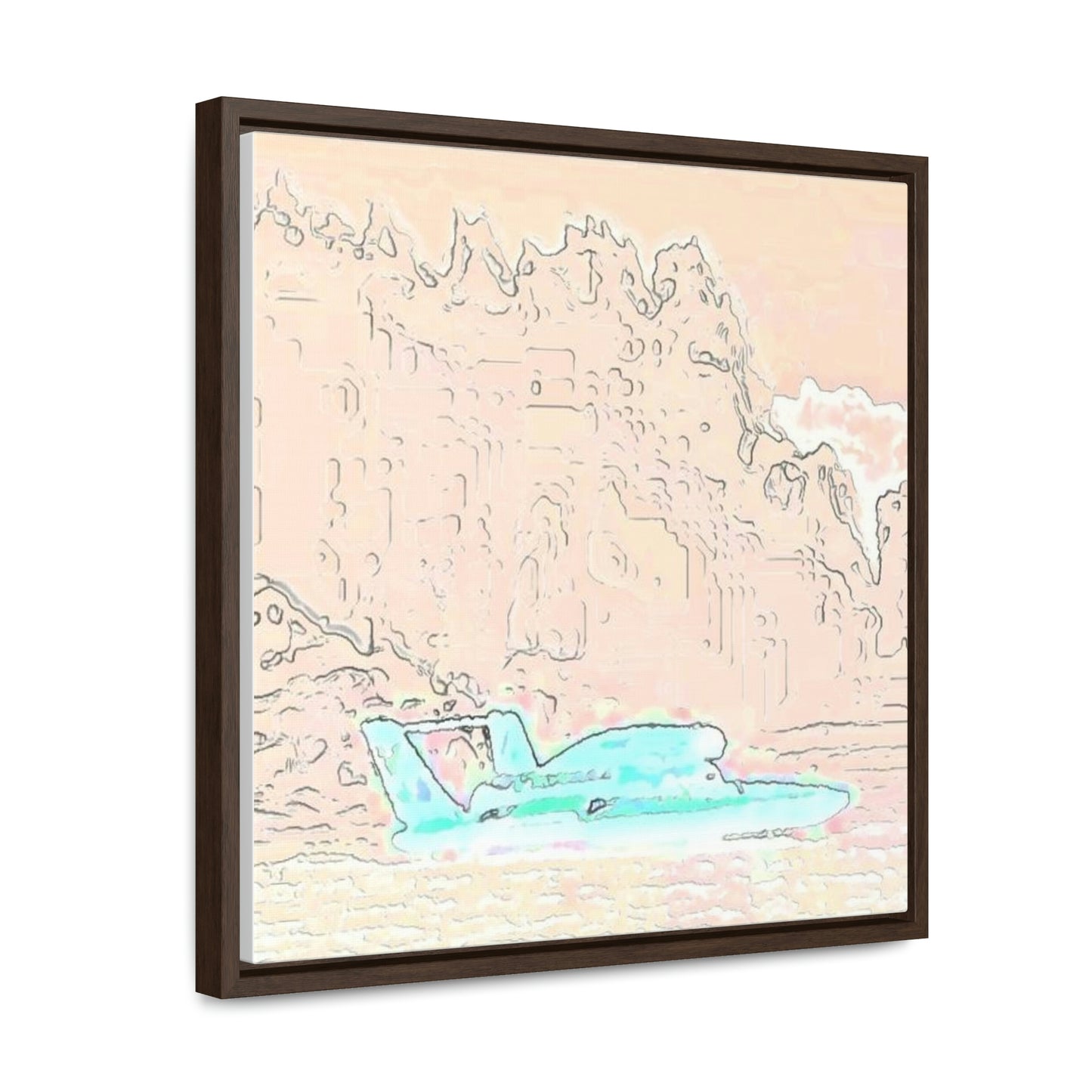 Gallery Canvas Wraps, Square Frame ...  Seattle Columbia Cup On Lake Washington ... "Dave Wilcox Heads For The Win" ... Associate Gift-Photo ... Original Works ...
