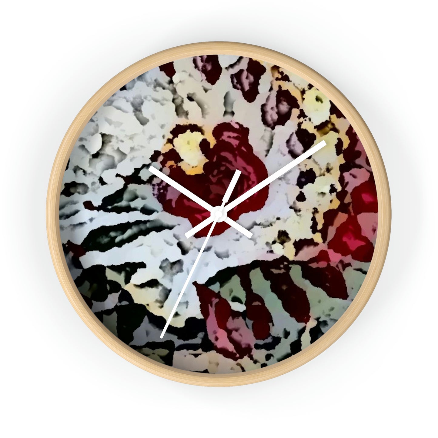 Wall clock ... "A Friendly Flower" ... Pointsettia 'Pointing' ... Original Works ... (Supplied Photograph) ...